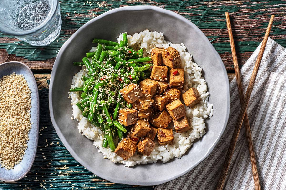 Tofu mariné au miel et à la sauce soja