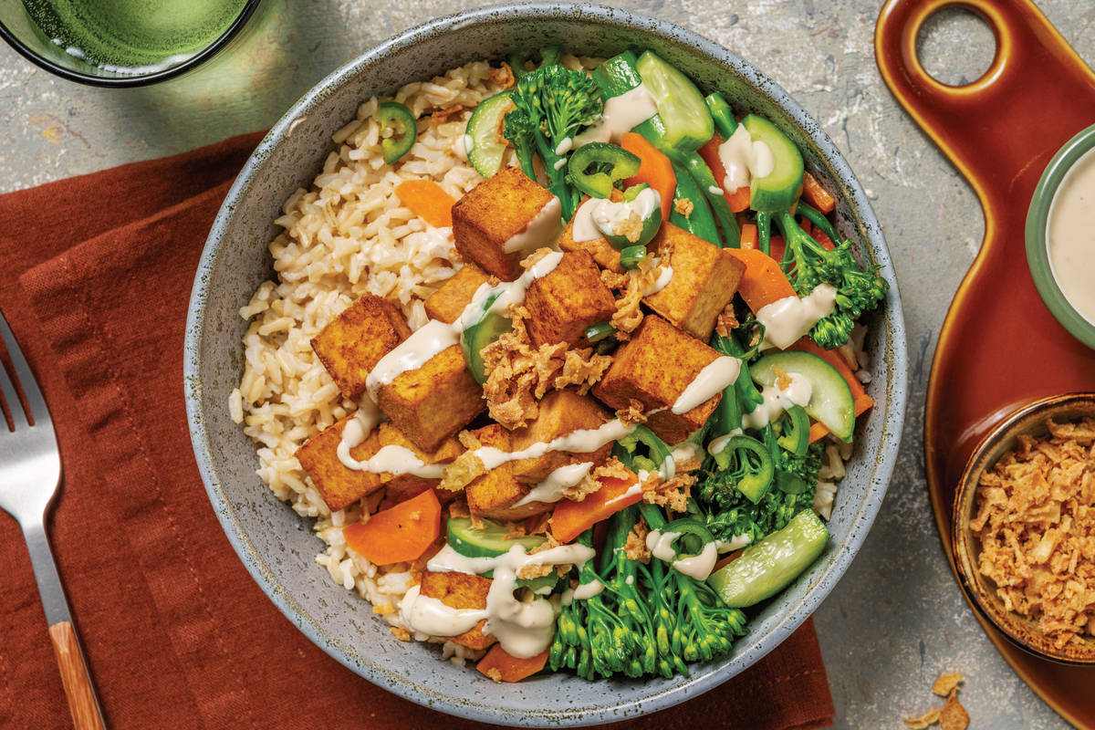 Tofu & Veggie Brown Rice Poke Bowl