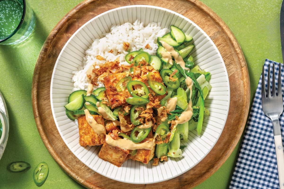 Sweet-Soy Tofu & Greens Poke Bowl