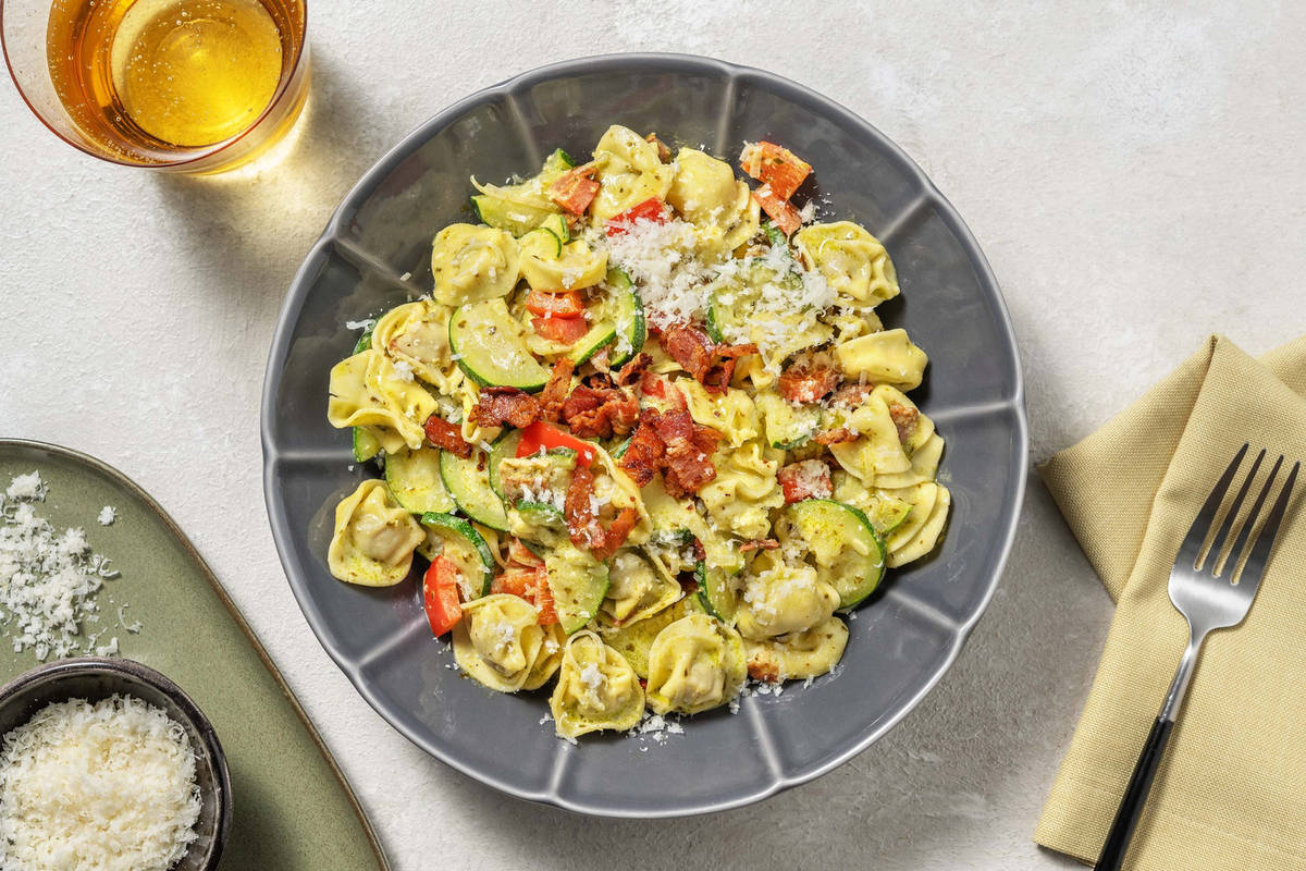 Creamy Pesto Cheese Tortellini
