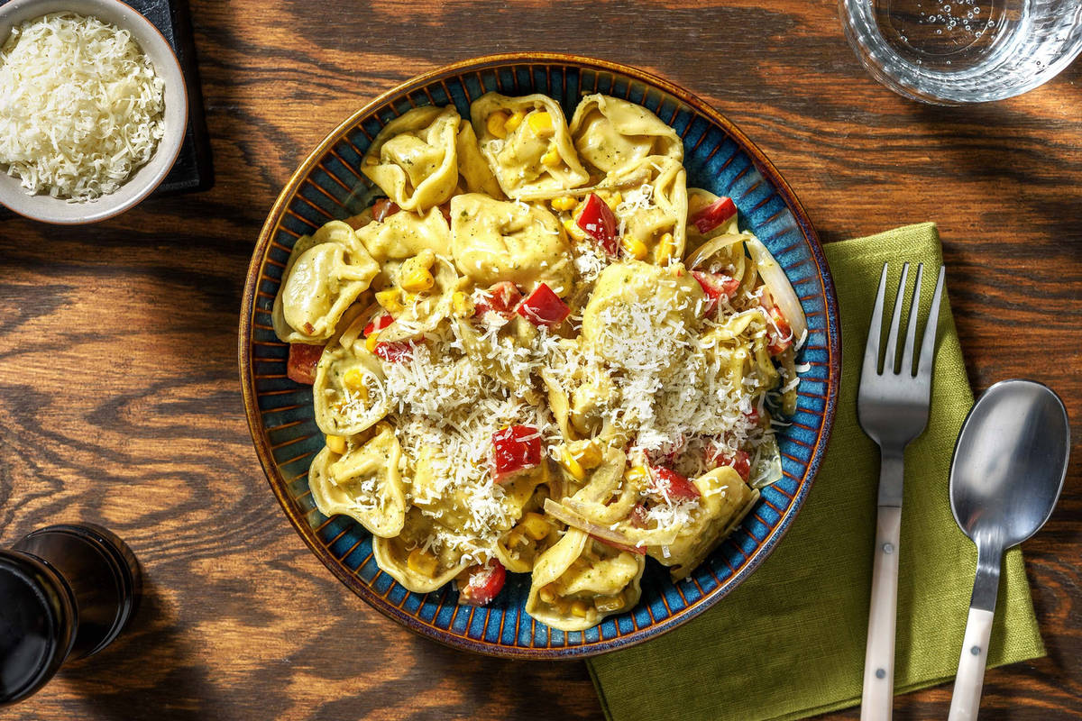 Creamy Basil Pesto Cheese Tortellini