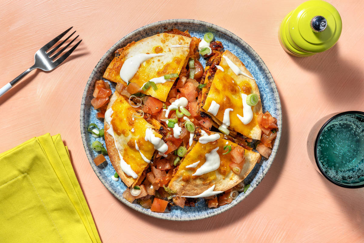 Chorizo and Poblano Tortilla Stacks