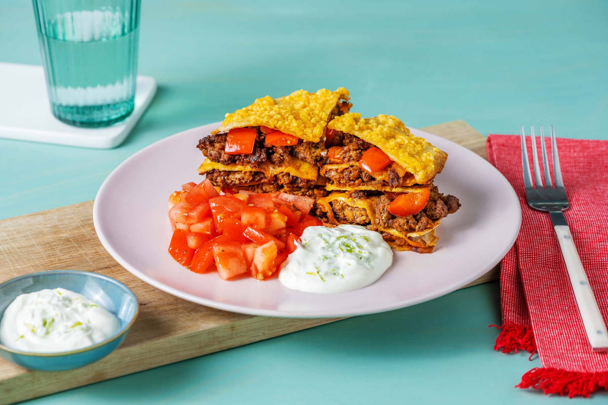 Mexican-Inspired Beef and Veggie Tortilla Stack