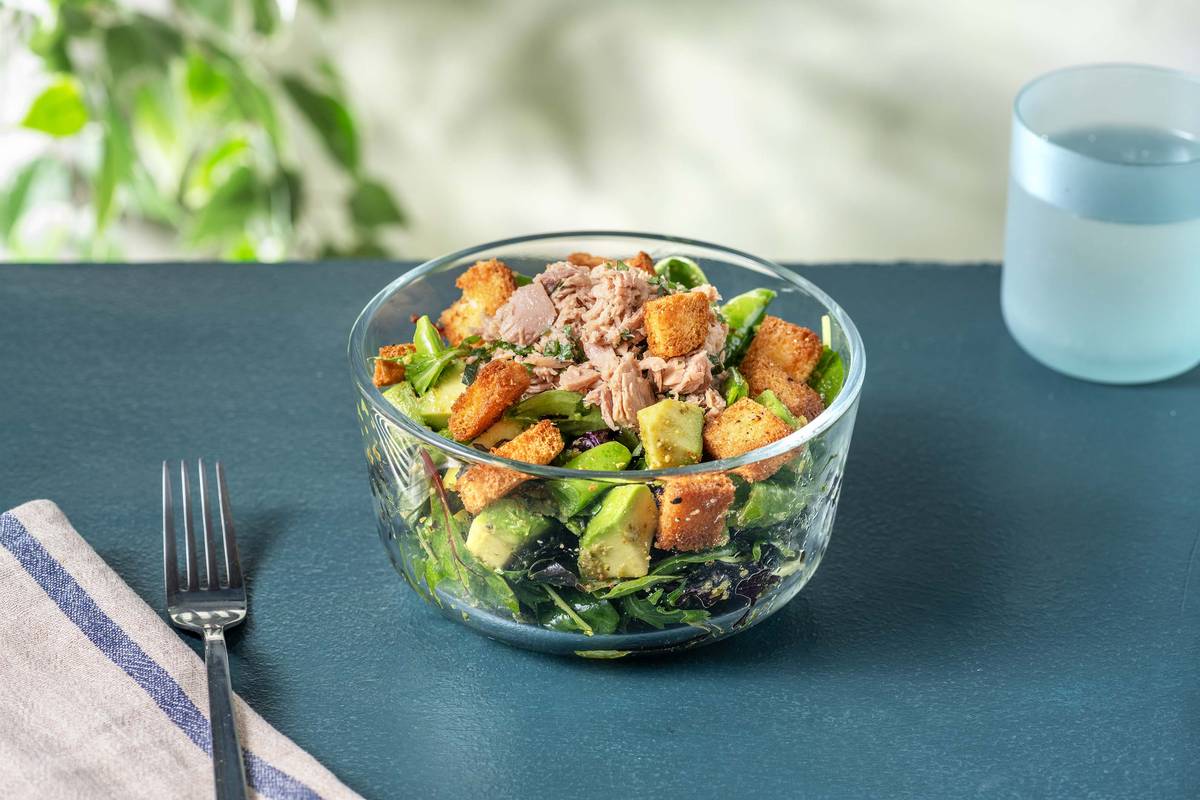 Tuna & Avocado Salad with Sugar Snap Peas and French Dressing