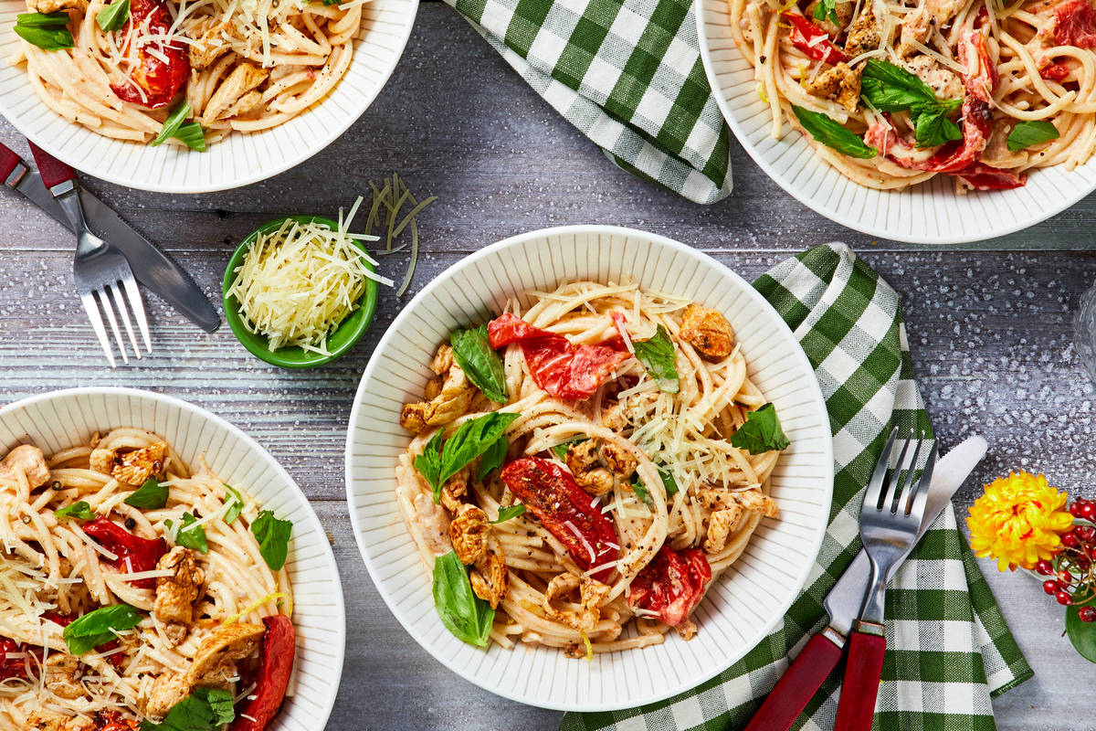 Tuscan Chicken Spaghetti