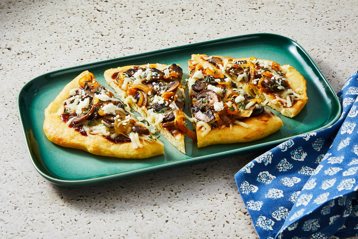 Bacon, Mushroom & Caramelized Onion Pizzas