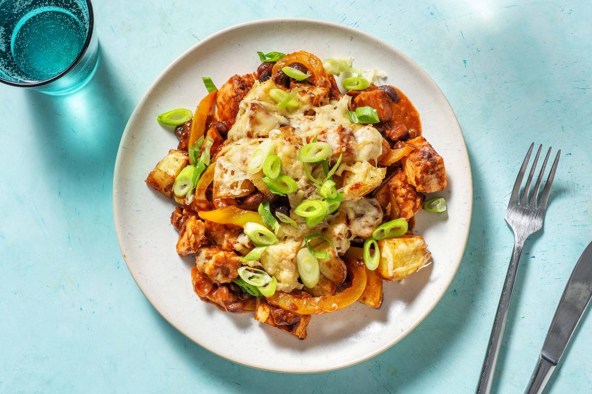 Upside Down Loaded BBQ Potatoes
