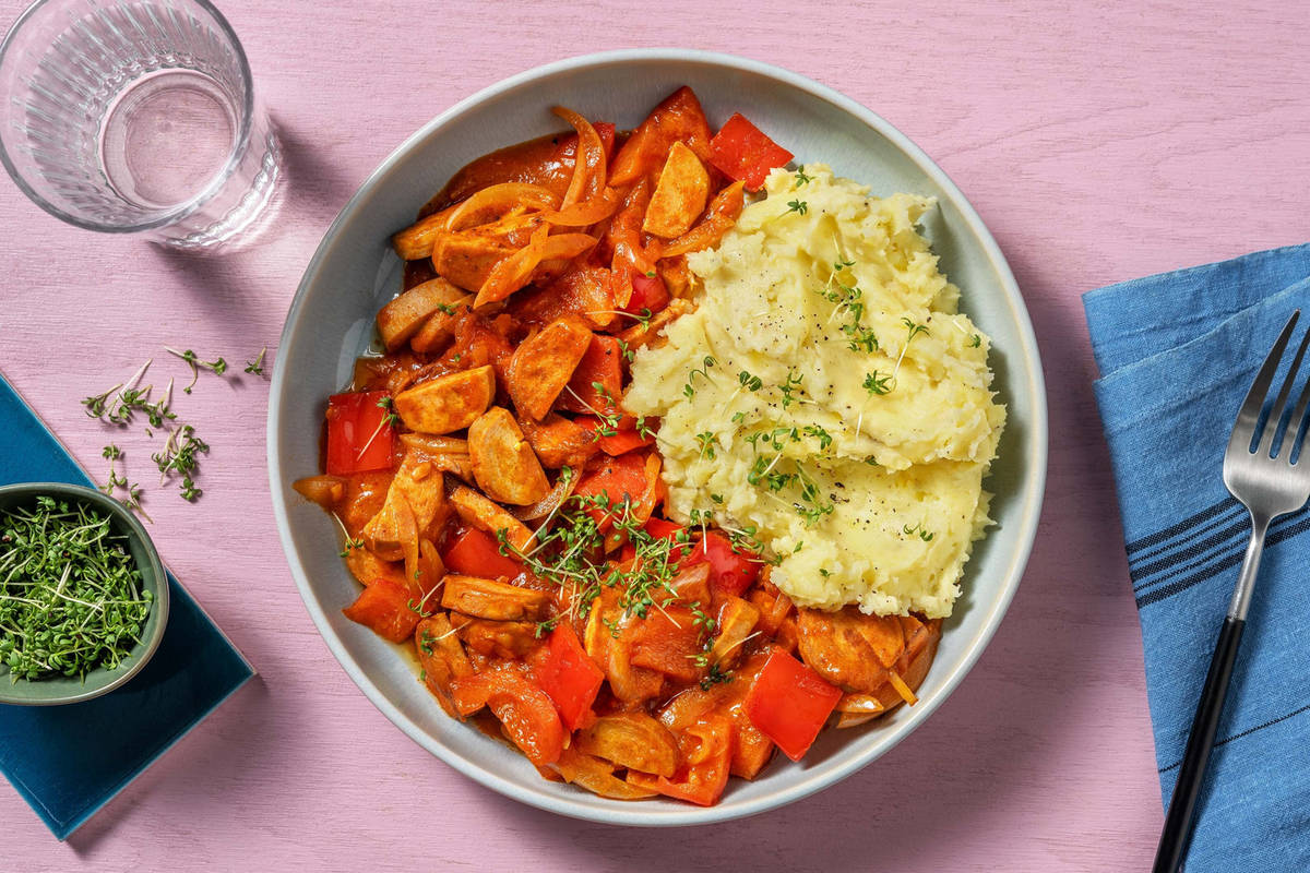 Veganes Würstchen Gulasch