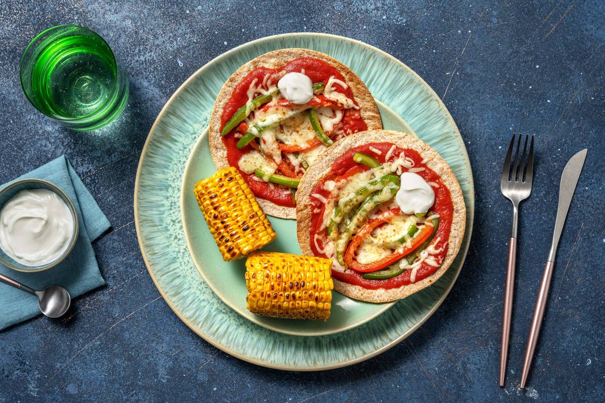 Veggie Fajita 'Supernova' Tortizzas