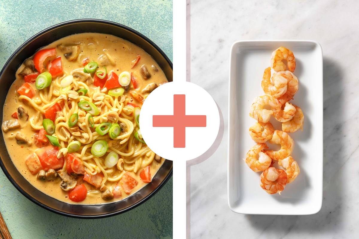 Veggie Laksa Soup with King Prawns