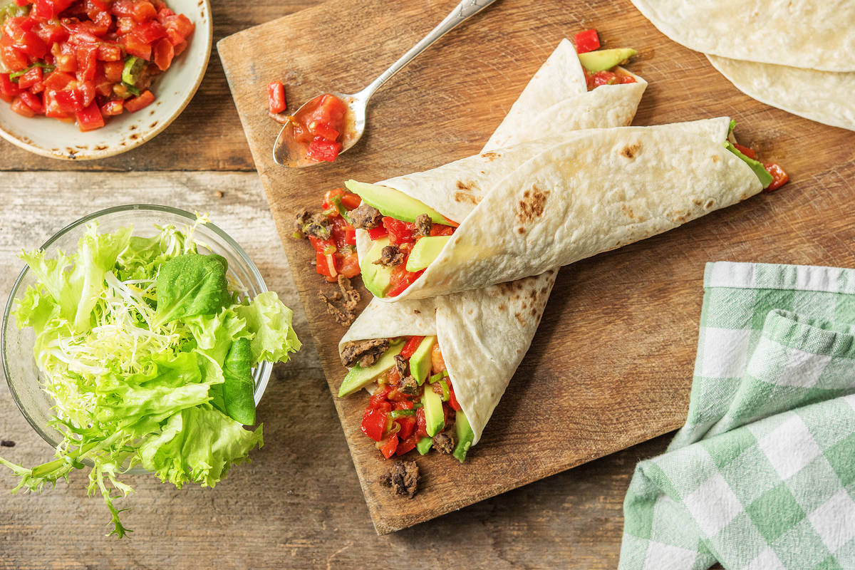 Veggie-Wraps mit BBQ-Bohnenpaste