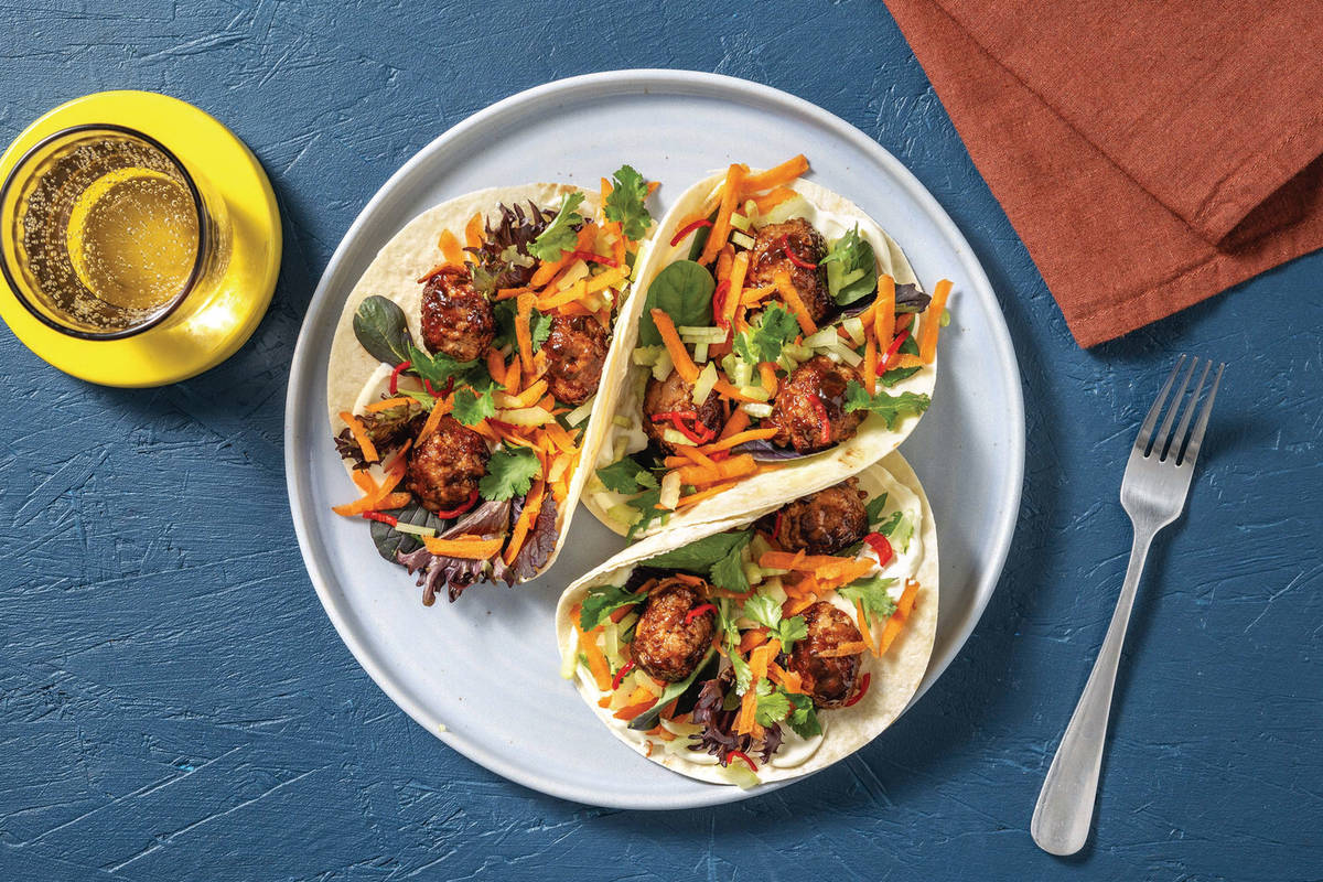 Vietnamese-Style Pork Meatball Tacos
