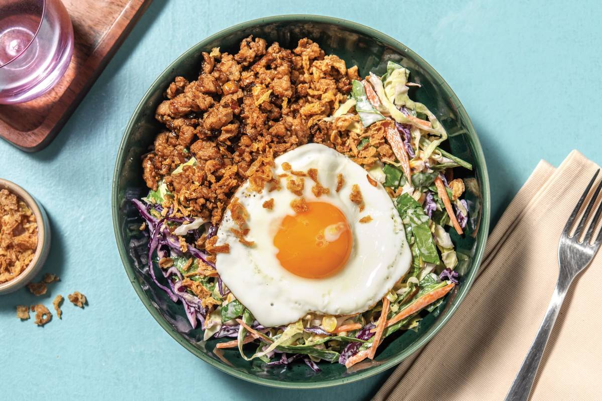 Vietnamese-Style Pork, Bacon and Fried Egg Bowl