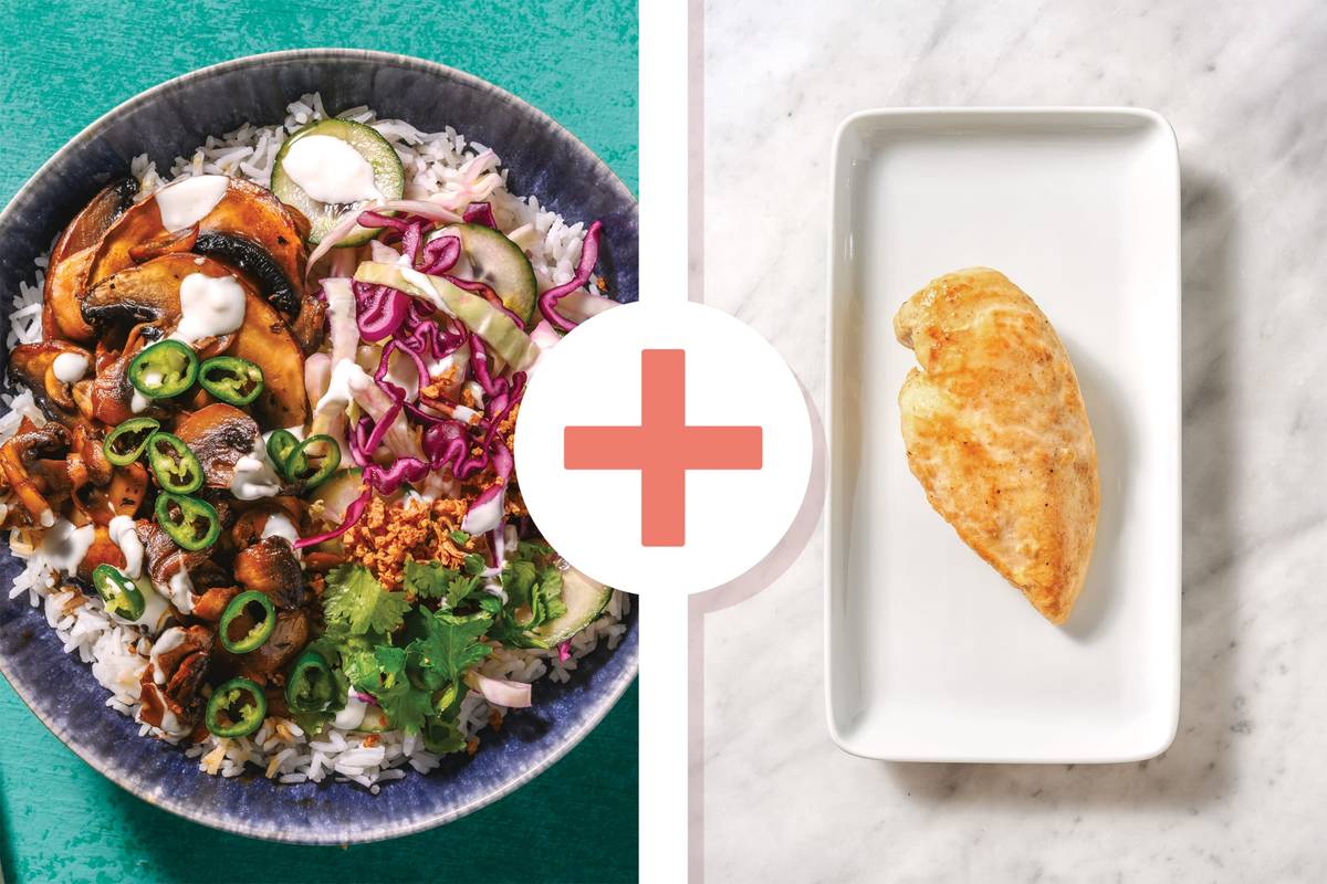 Vietnamese-Style Mushroom & Chicken Rice Bowl