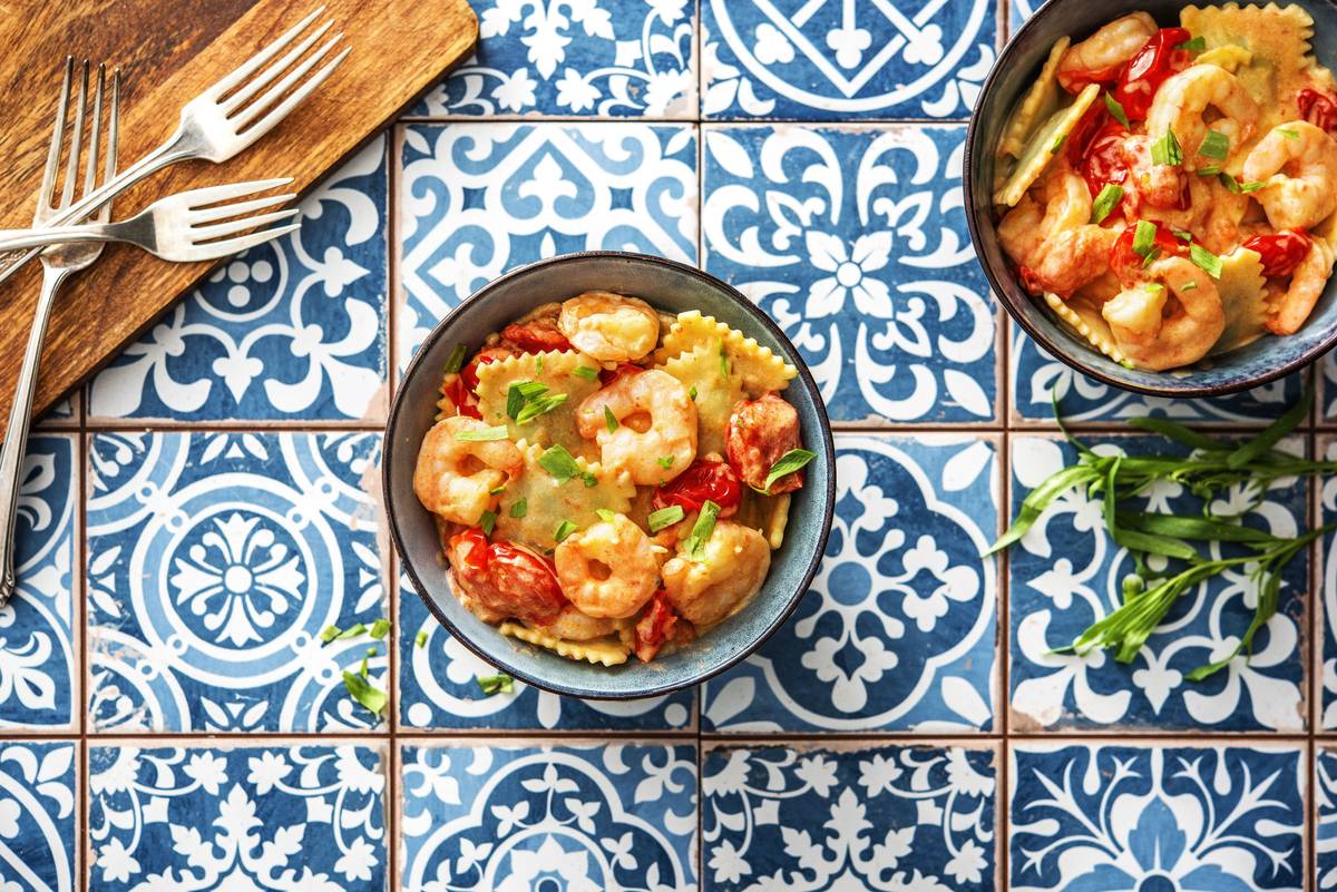 Lobster Ravioli and Shrimp