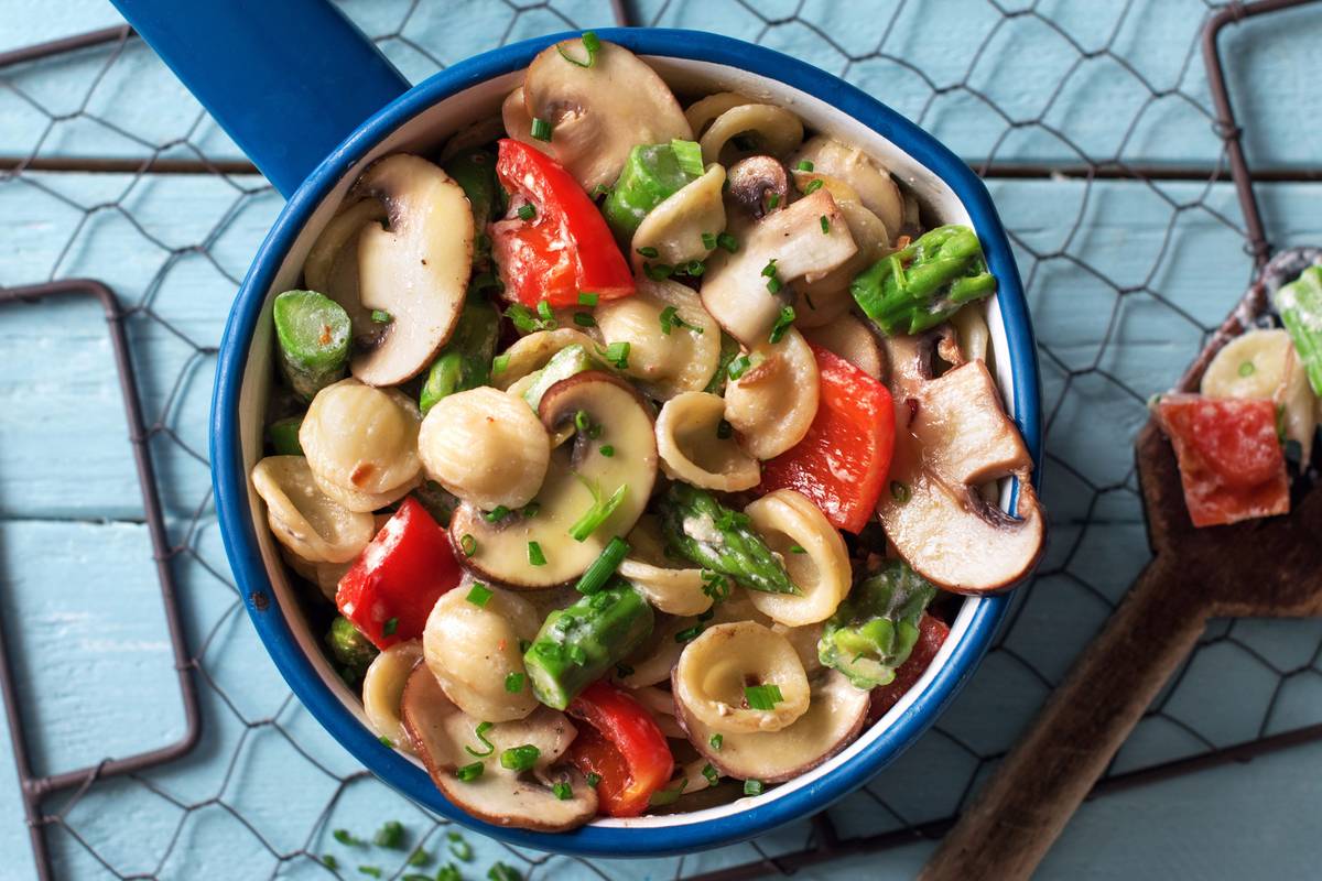 Baby Portobello and Orecchiette Primavera