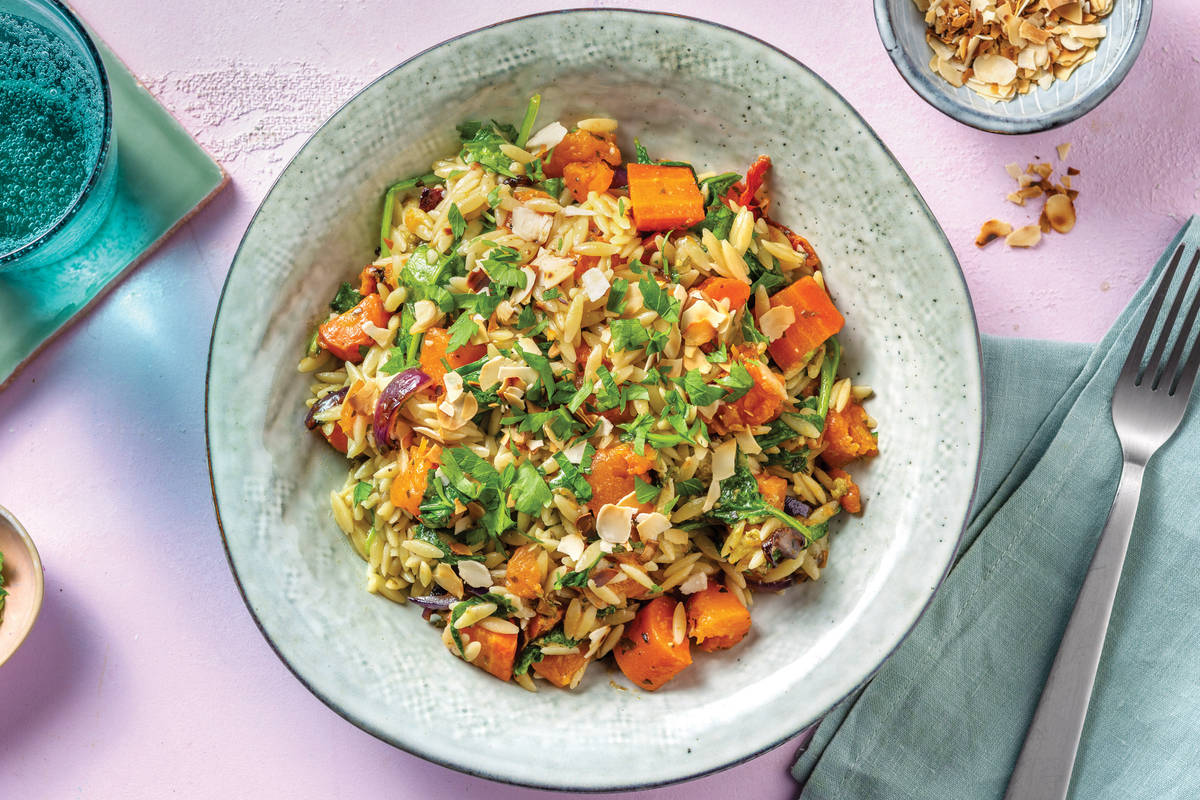 Warm Pesto & Roast Veggie Risoni Salad