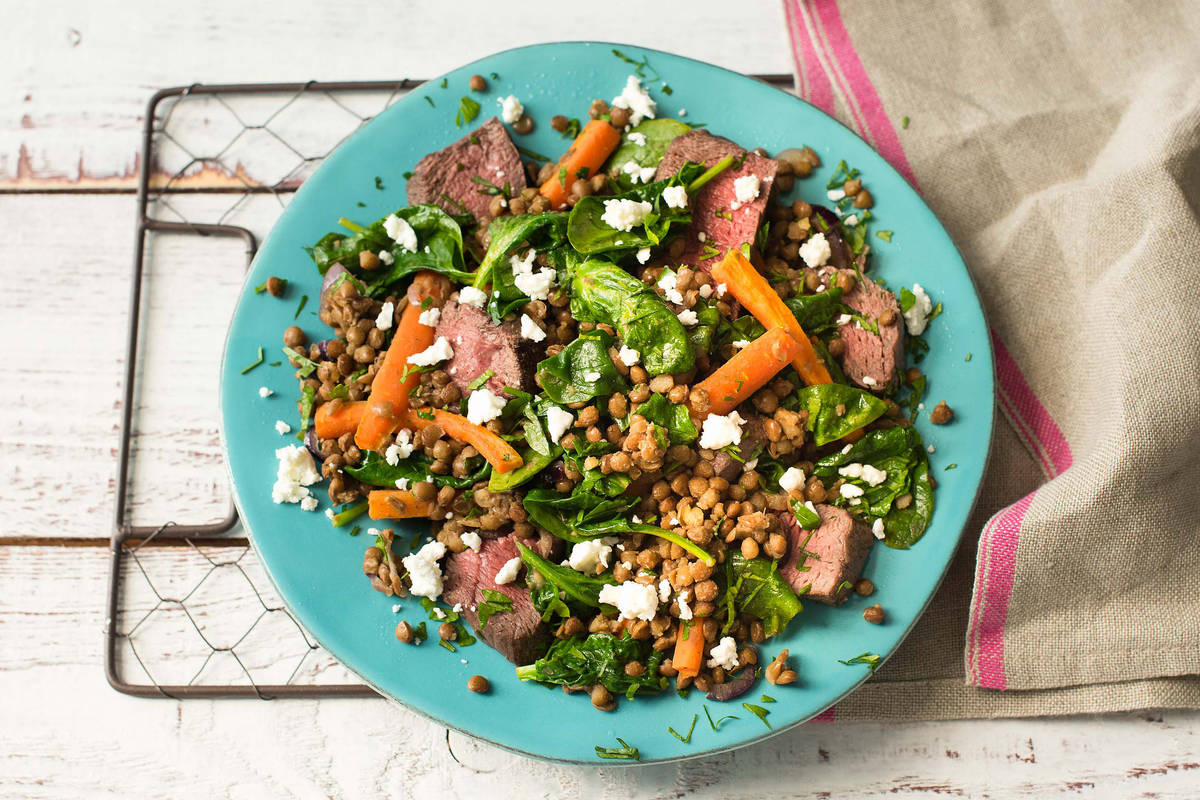 Warm Steak & Lentil Delight Salad