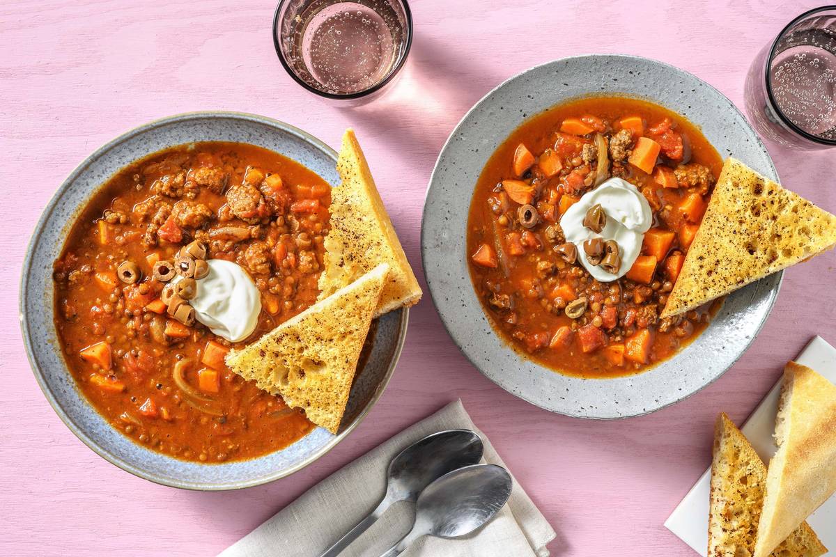 Warming Beef Harira Style Soup