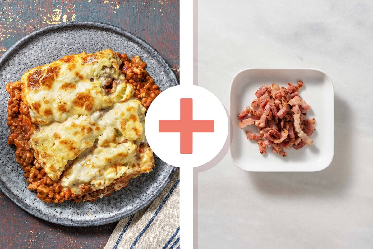 Welsh Rarebit Veggie Shepherd's Pie with Bacon Lardons