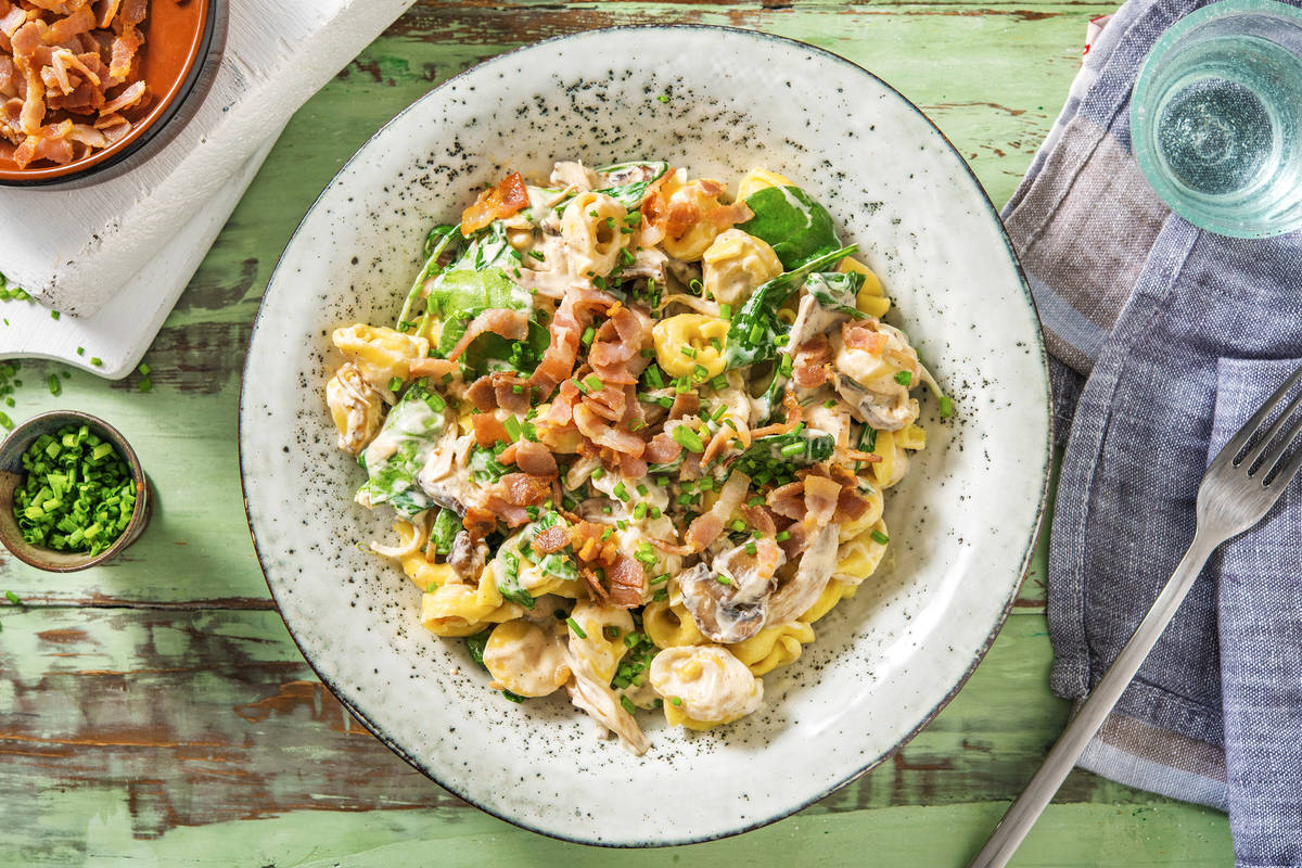 Three Mushroom and Bacon Pasta