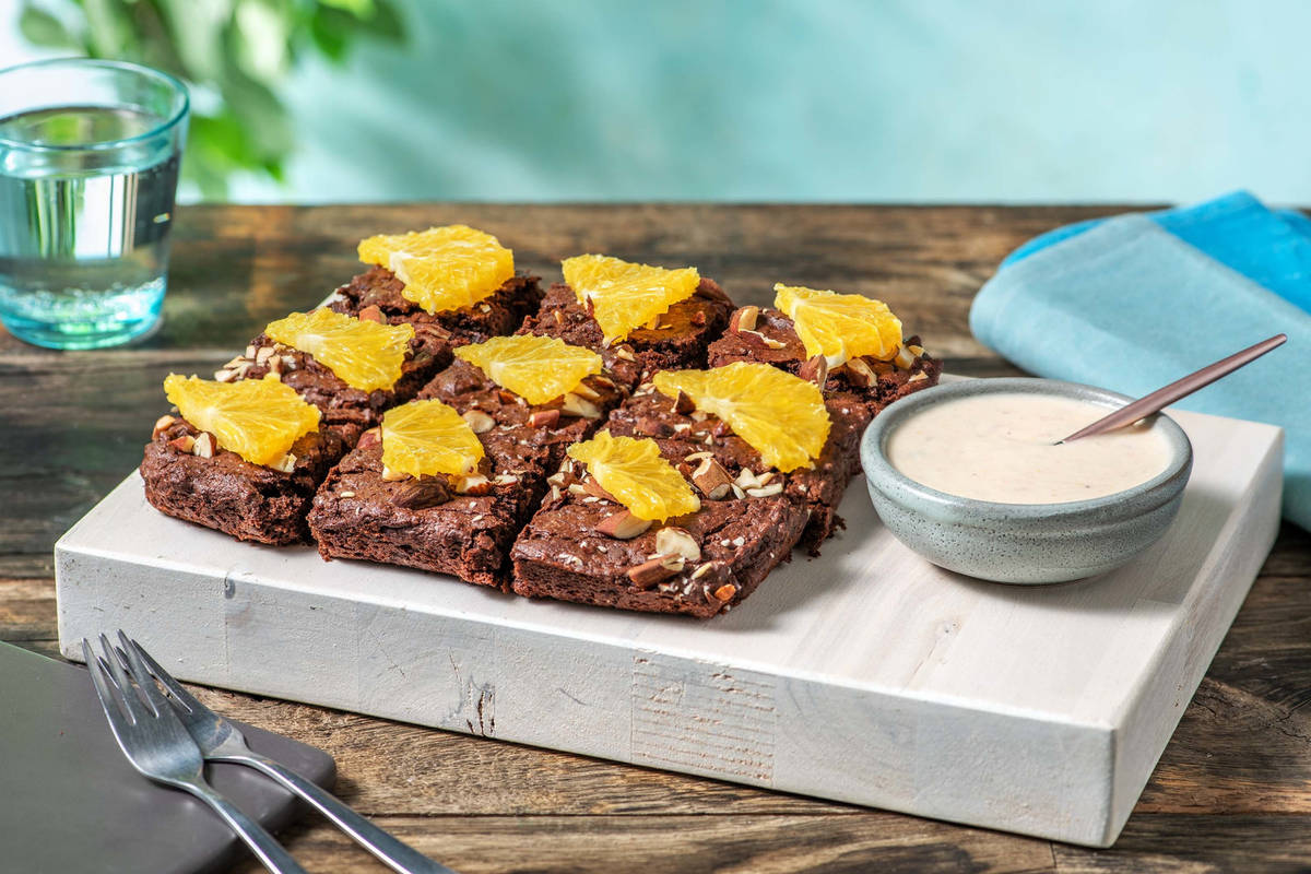 Winterlicher Schoko-Bohnen-Brownie