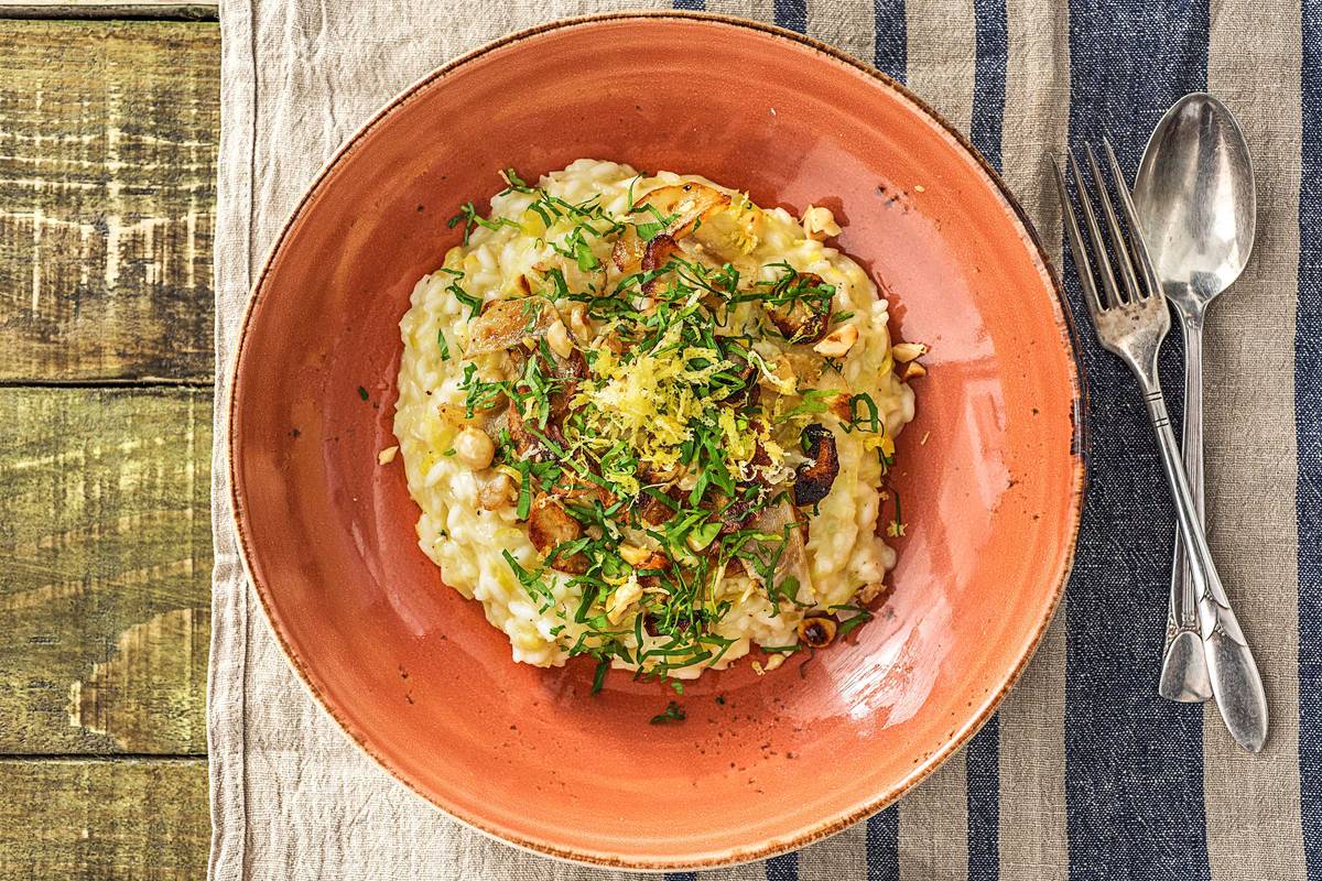 Winterse risotto met aardpeer
