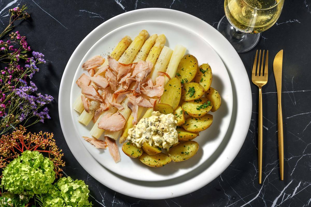Asperges blanches et sauce gribiche