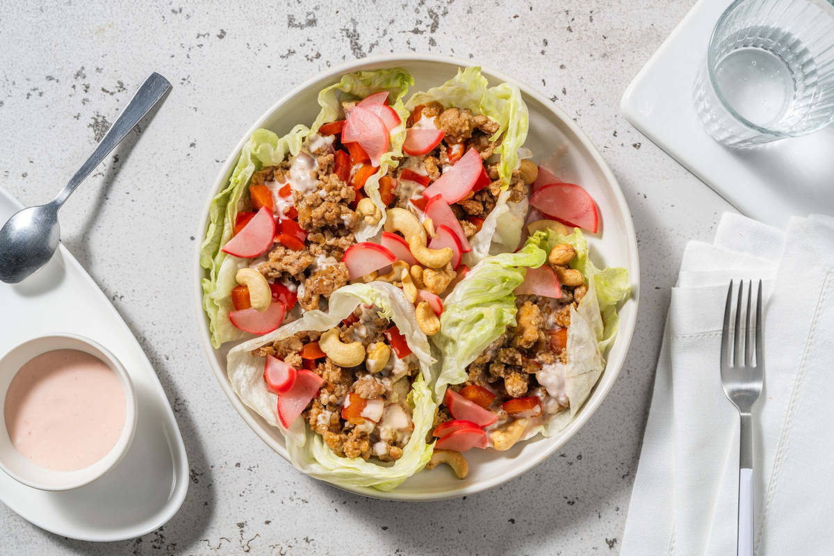 Carb Smart Savoury and Spicy Pork Lettuce Wraps