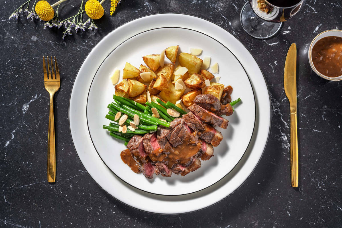 Sous-vide-Rindersteak mit Prinzessbohnen
