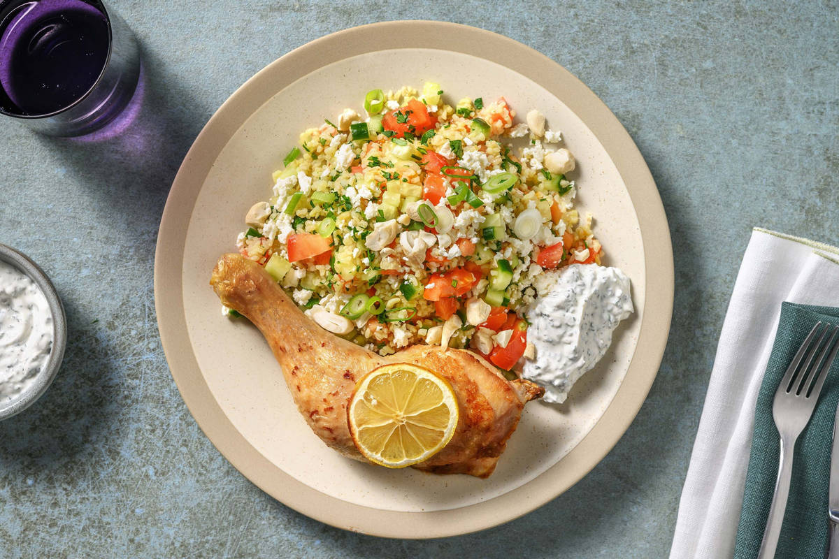 Zitronen-Pouletkeule mit Tabbouleh