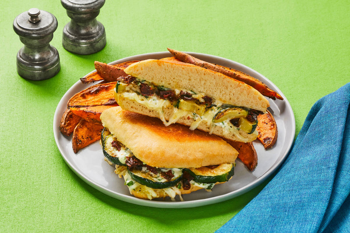 Zucchini, Mozz & Sun-Dried Tomato Panini