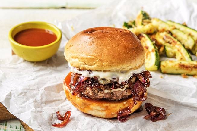Melty Monterey Jack Burgers with Zucchini Fries