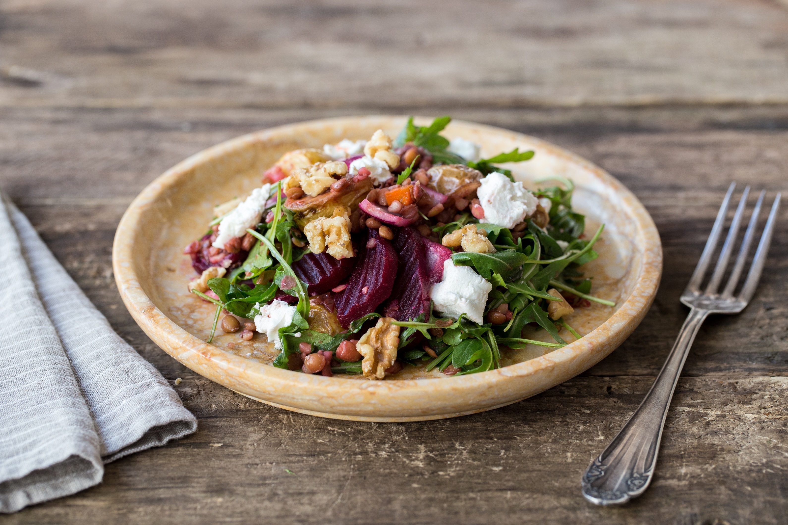 Roasted Beet and Lentil Salad