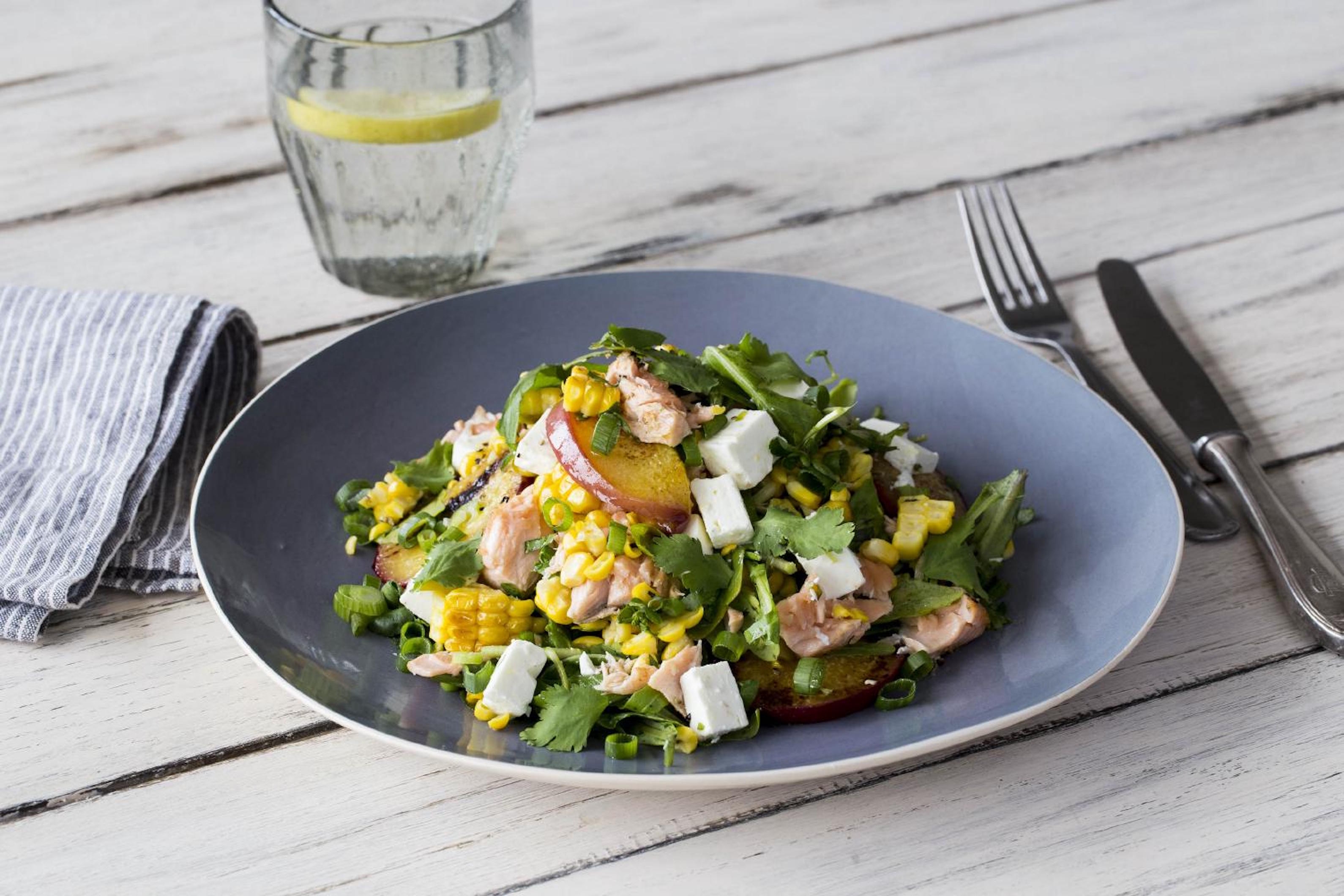 Charred Corn & Rainbow Trout Salad