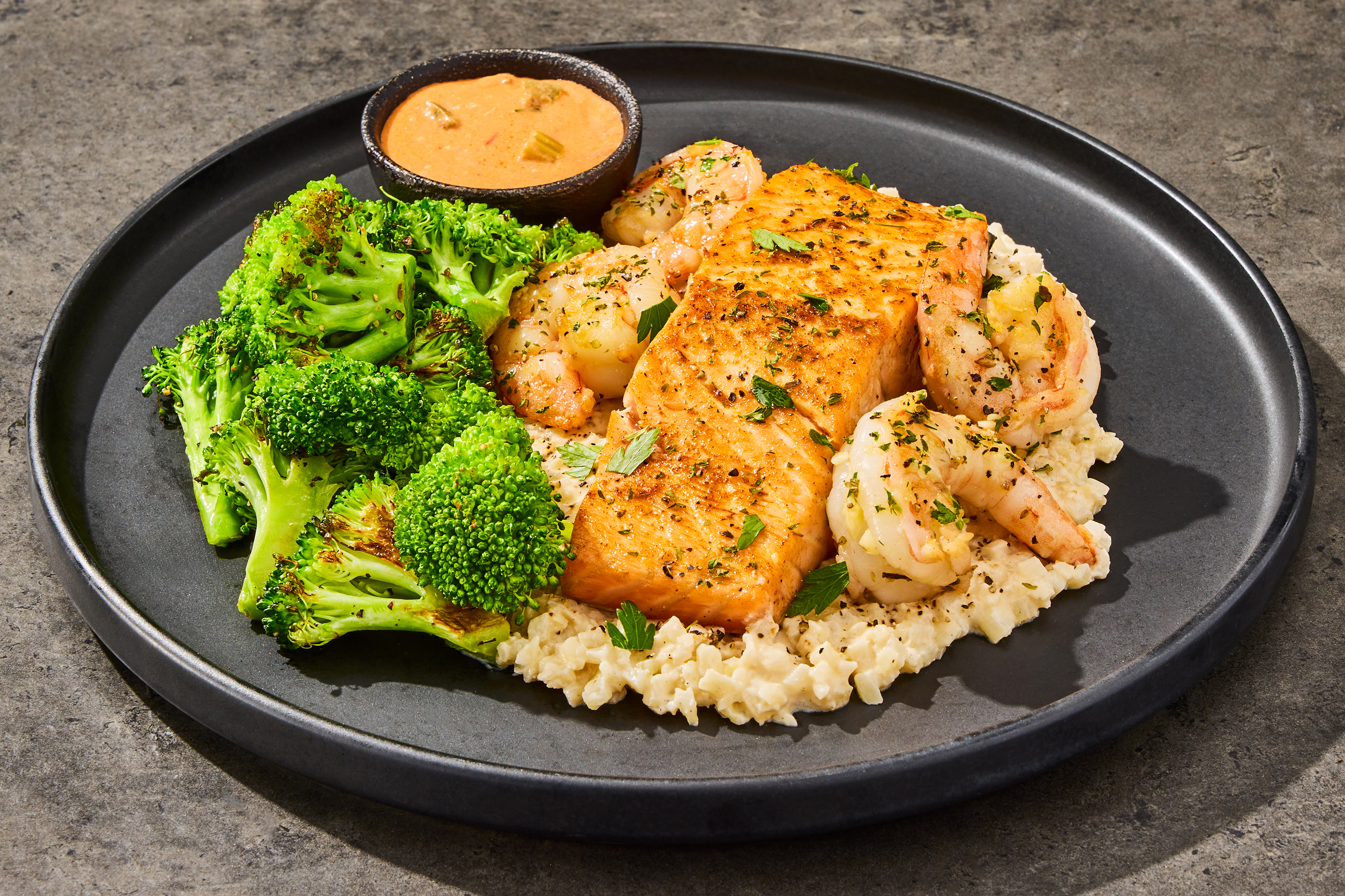 Cajun-Spiced Salmon & Shrimp