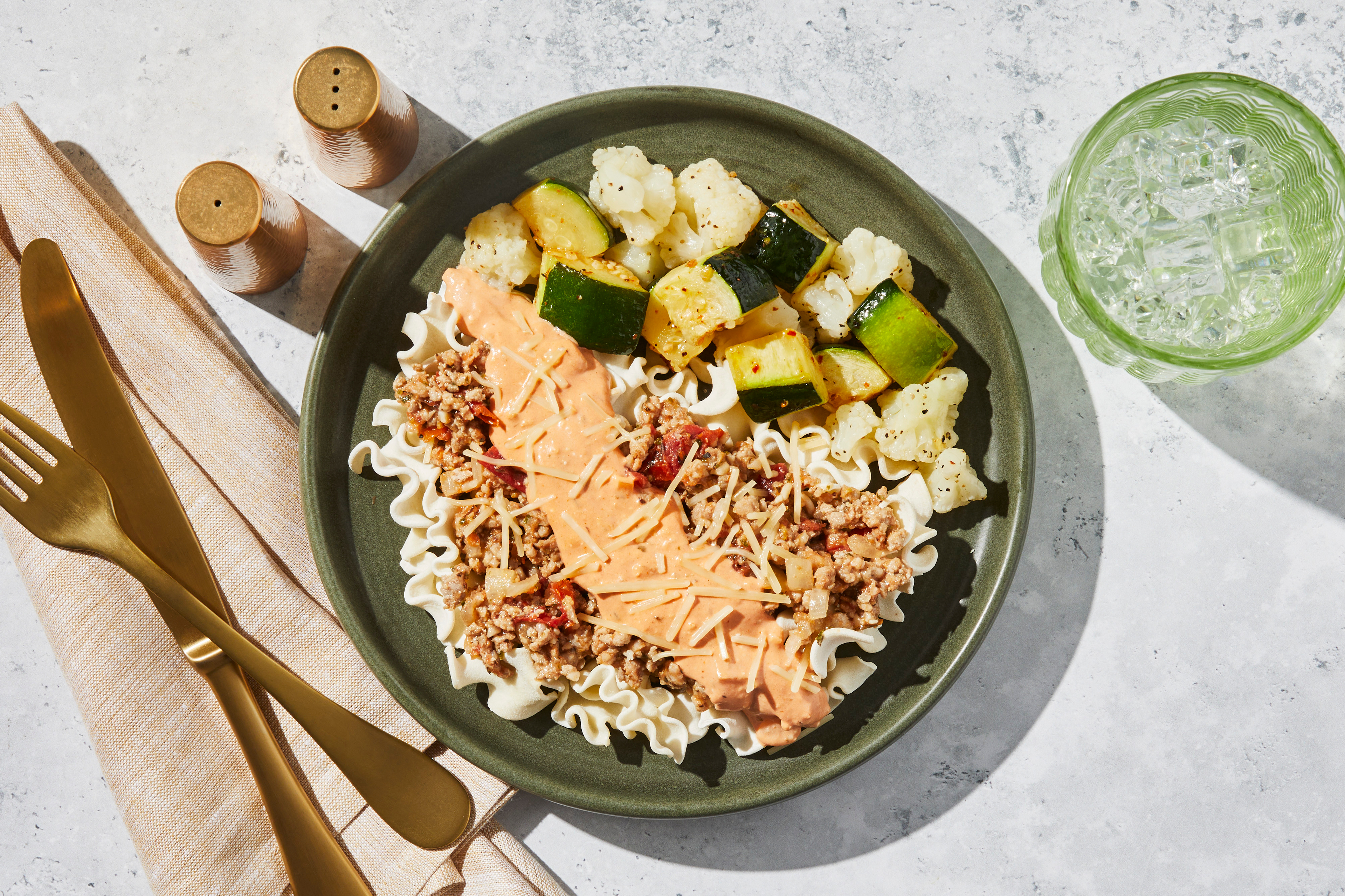 Italian Sausage & Tomato Cream Lasagnette