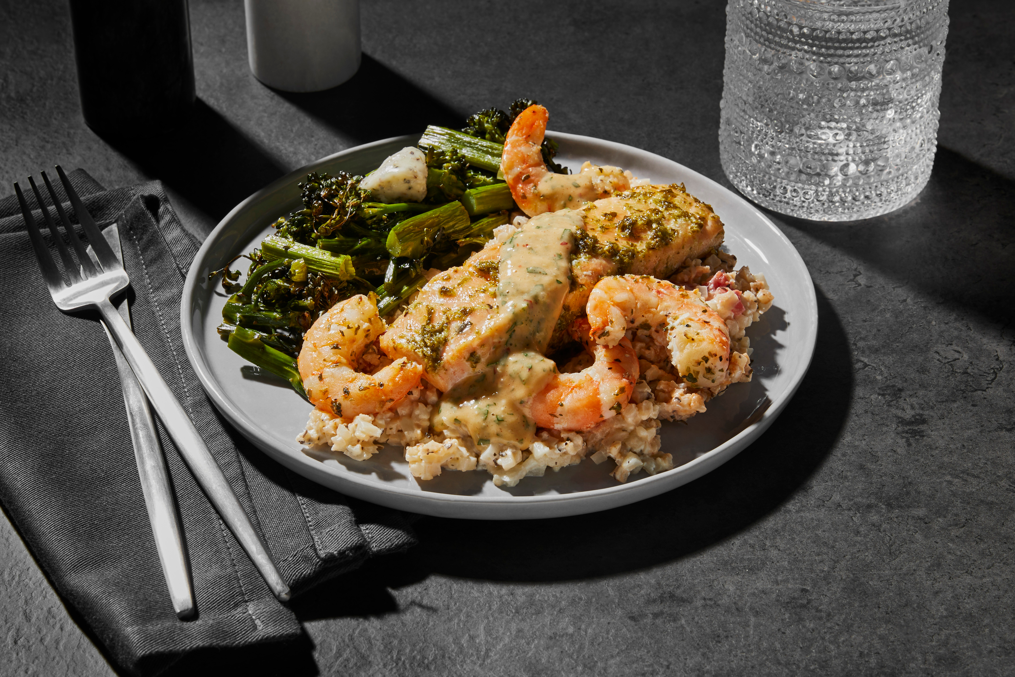 Scampi-Style Shrimp & Salmon