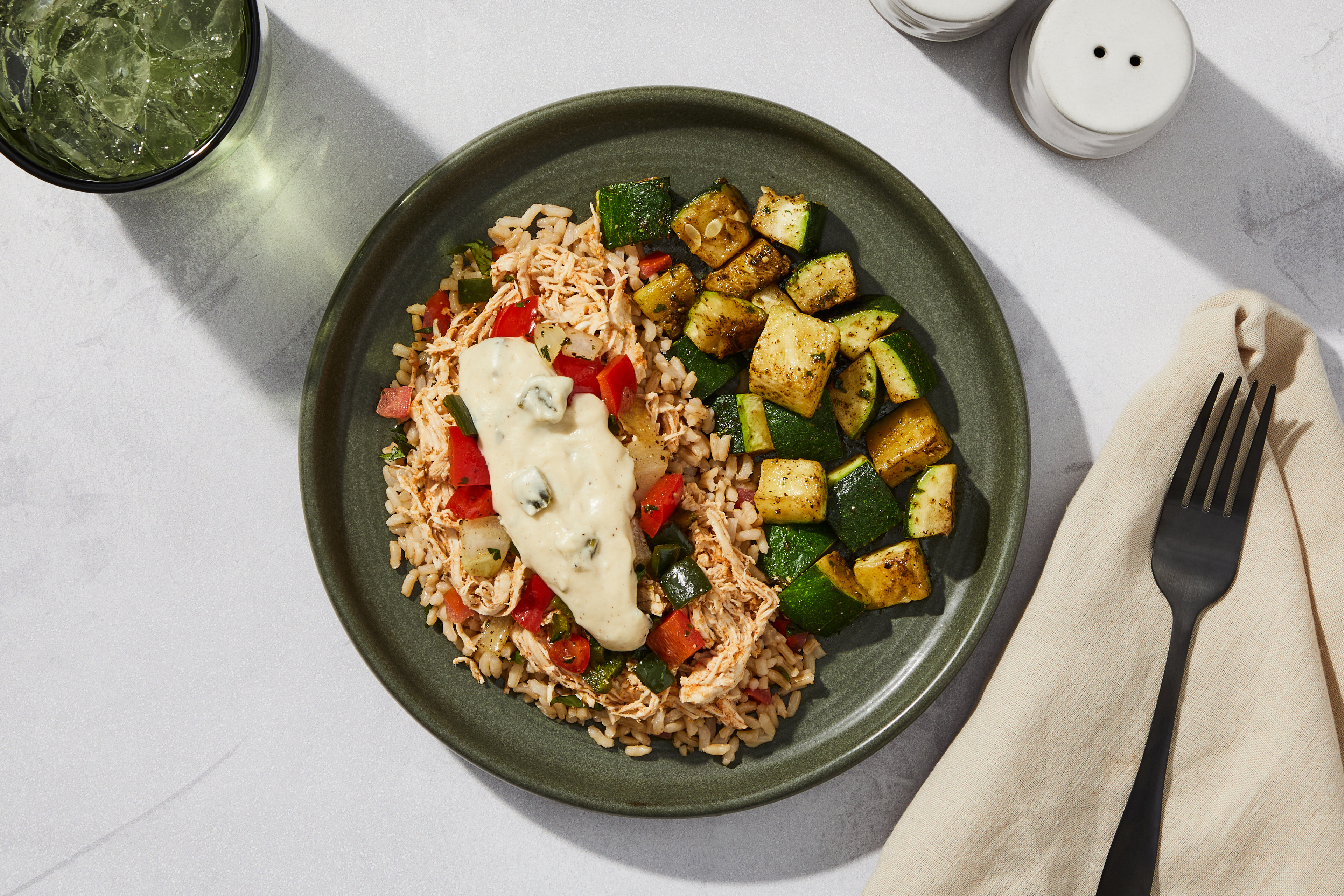 Pepper Fondue Shredded Chicken