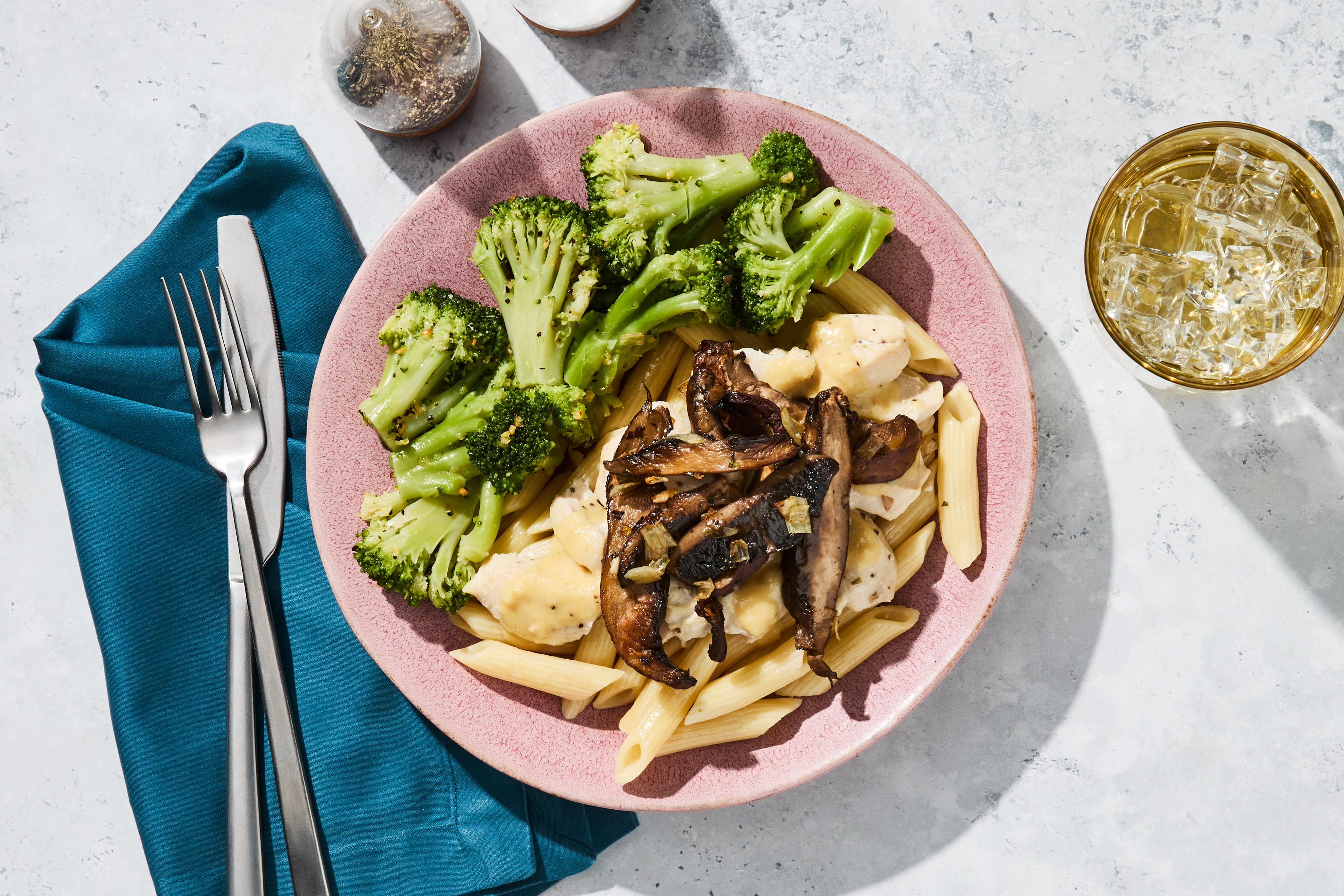 Browned Butter Chicken & Portobello Penne