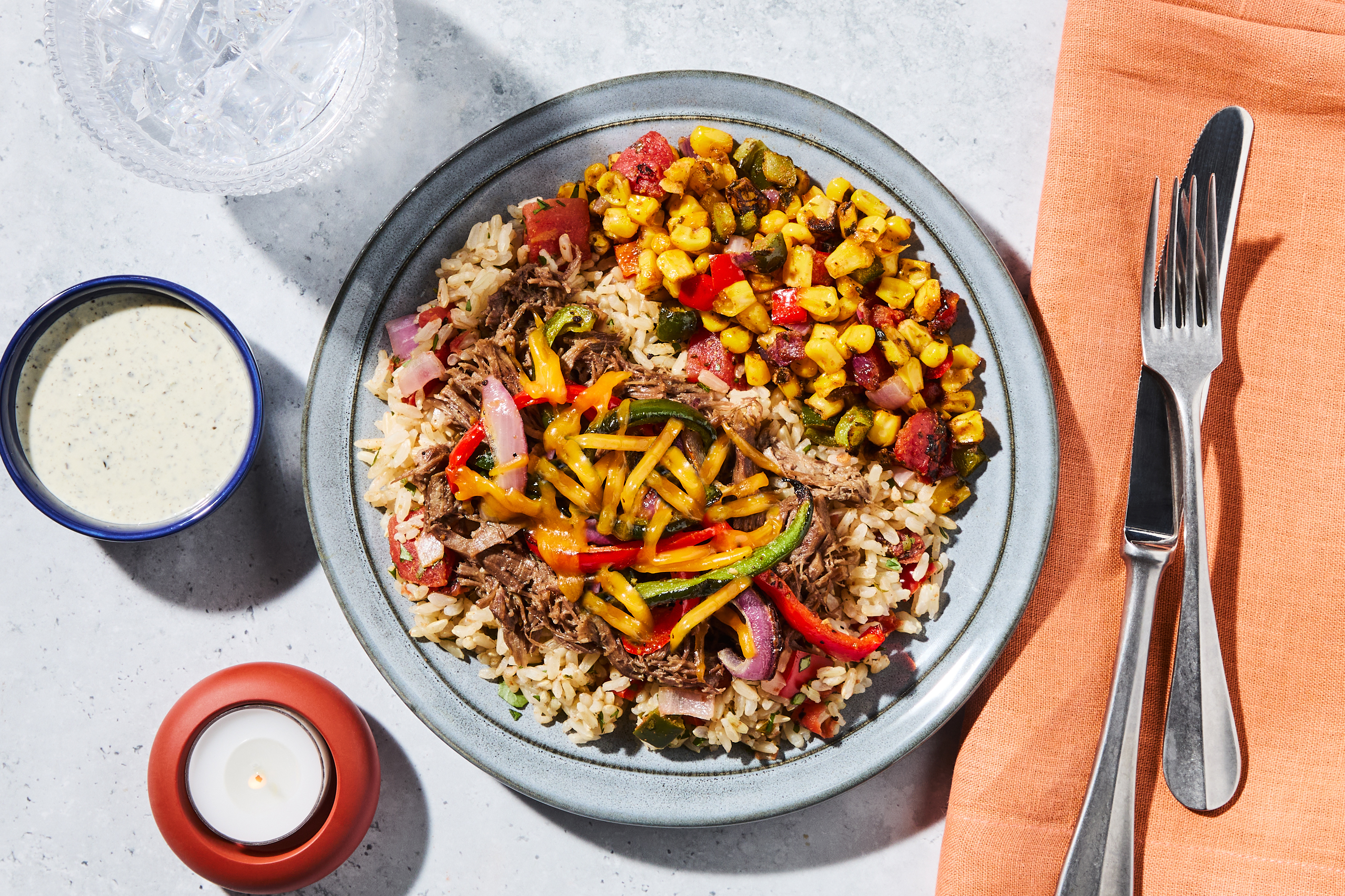 Cheddar & Poblano Shredded Beef Bowl