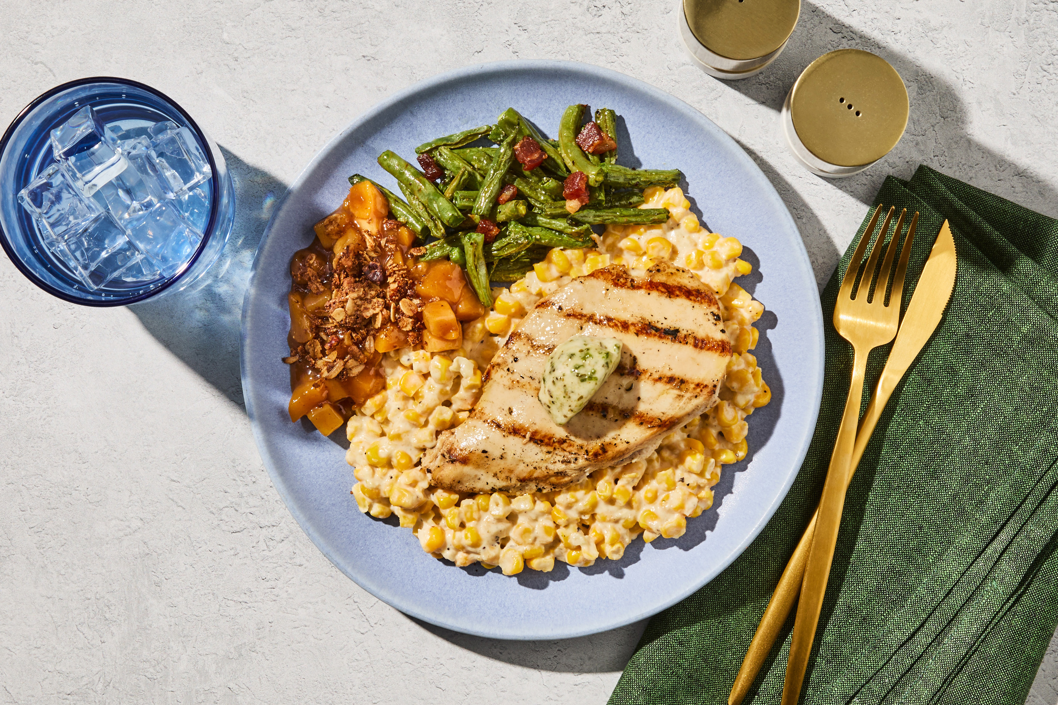 Garlic-Herb Chicken & Creamed Corn