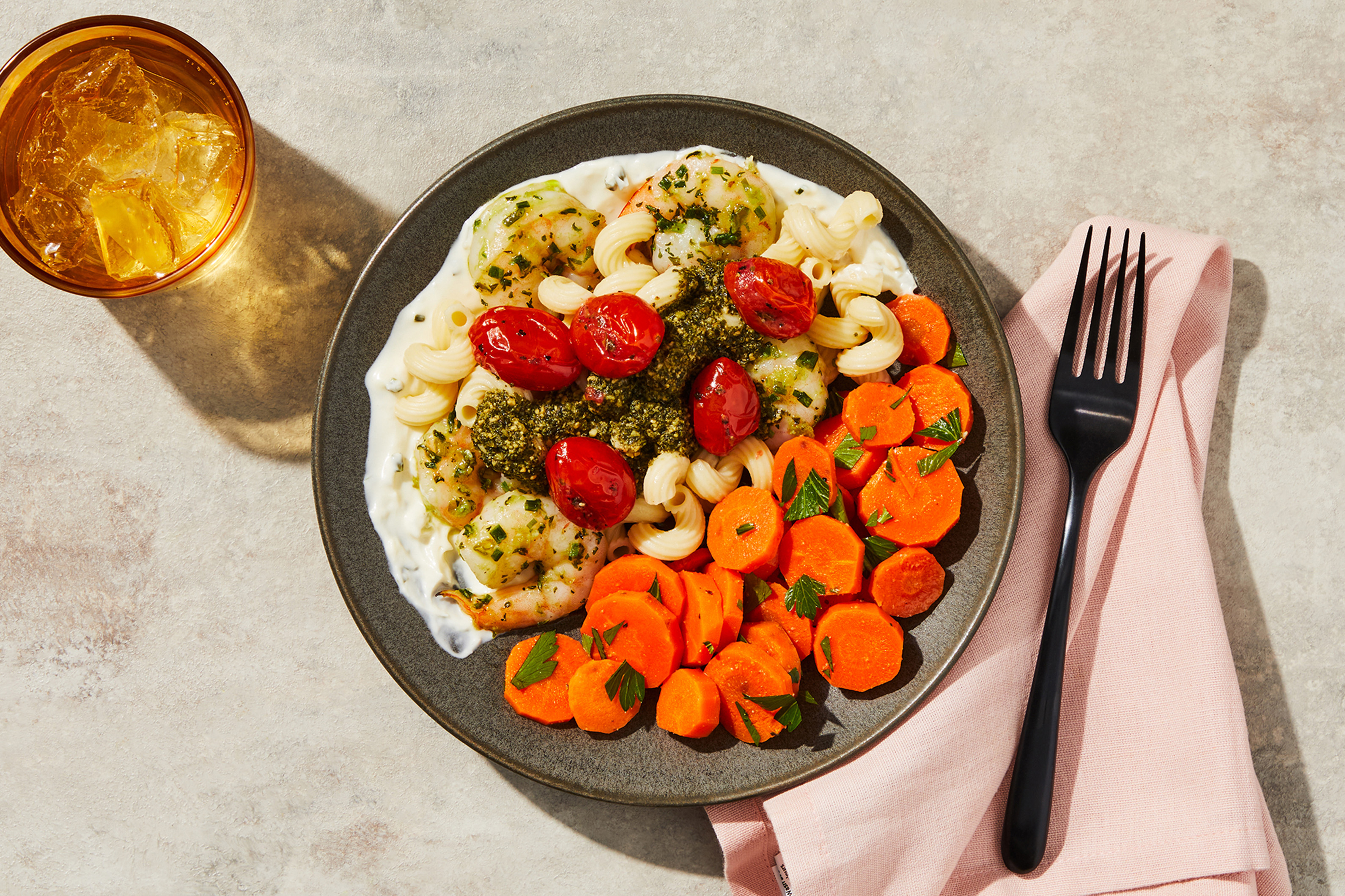 Pesto Shrimp Cavatappi