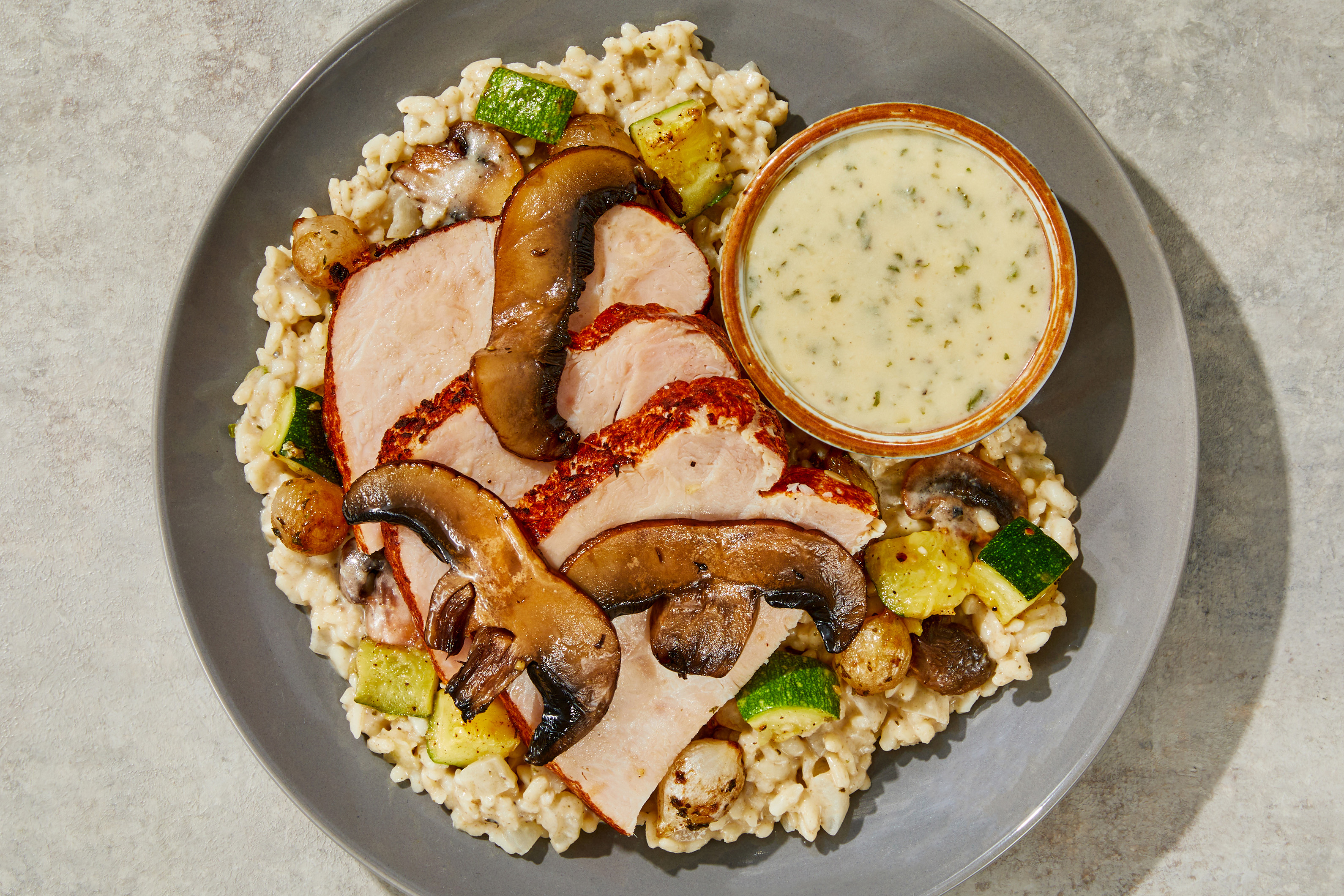 Portobello Risotto & Sliced Turkey