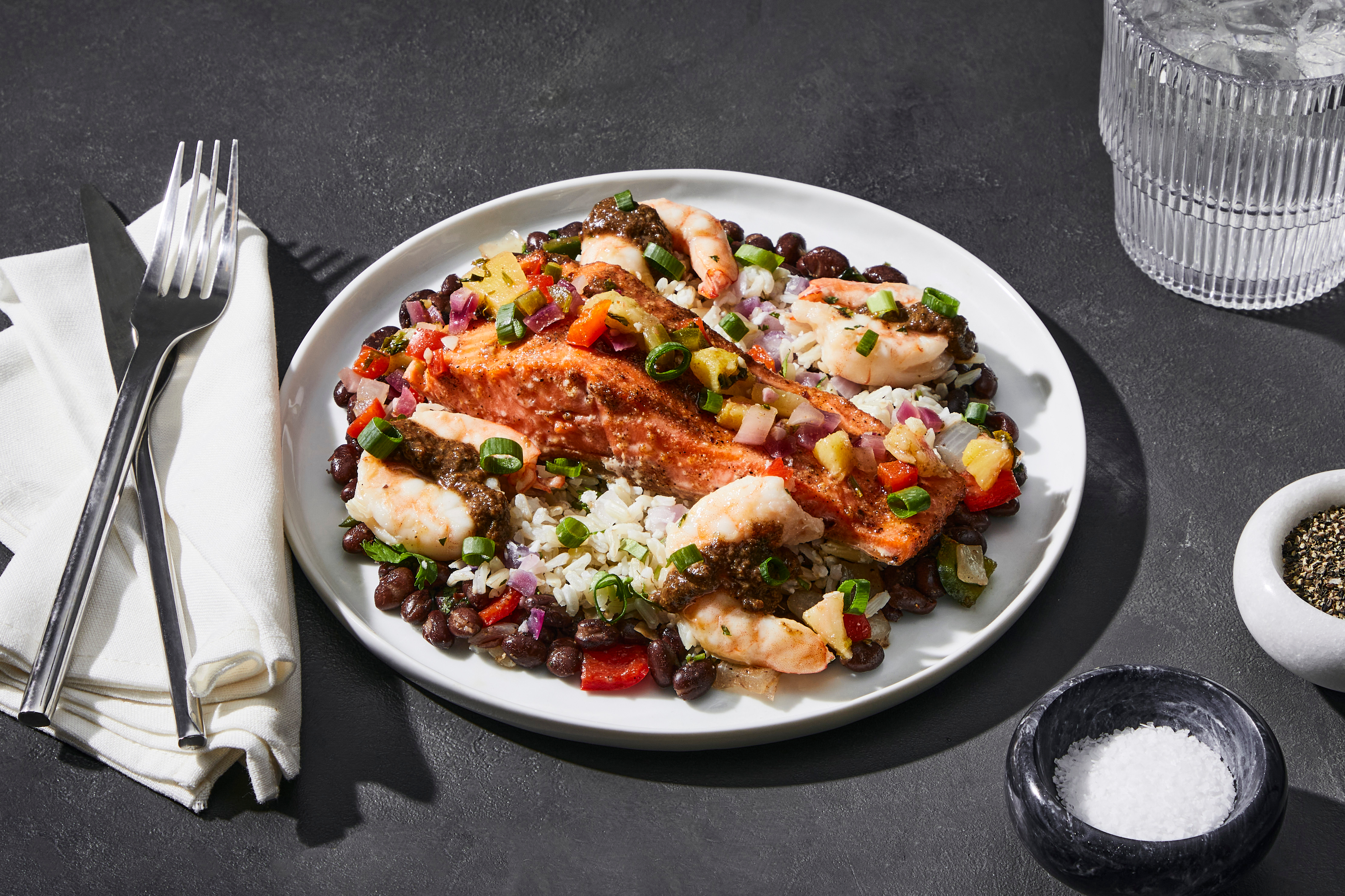 Jamaican Jerk Salmon & Shrimp