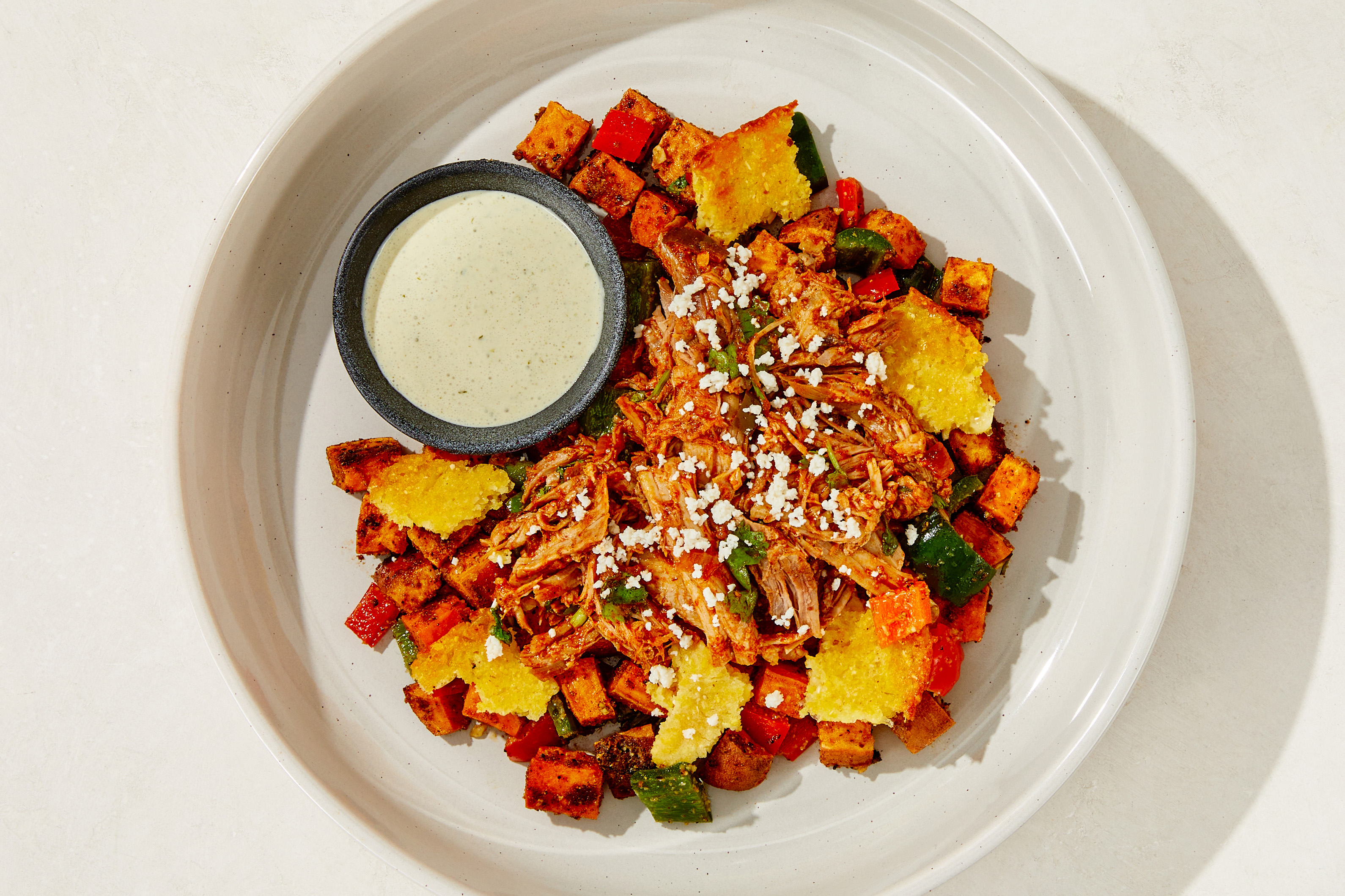 Red Chile Pulled Pork Tamale Bowl