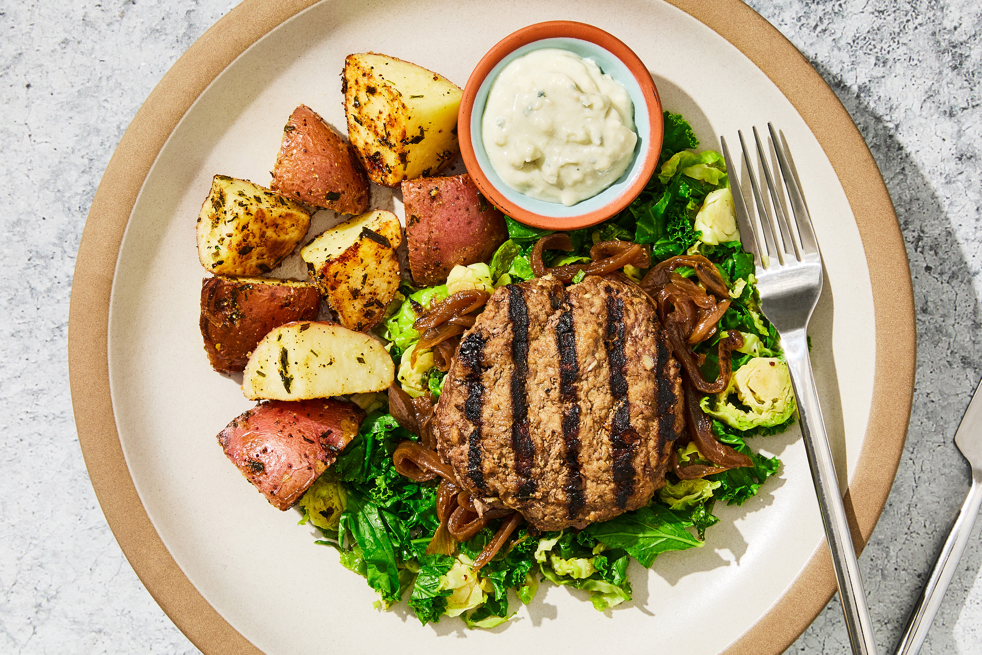 Blue Cheese Caramelized Onion Burger