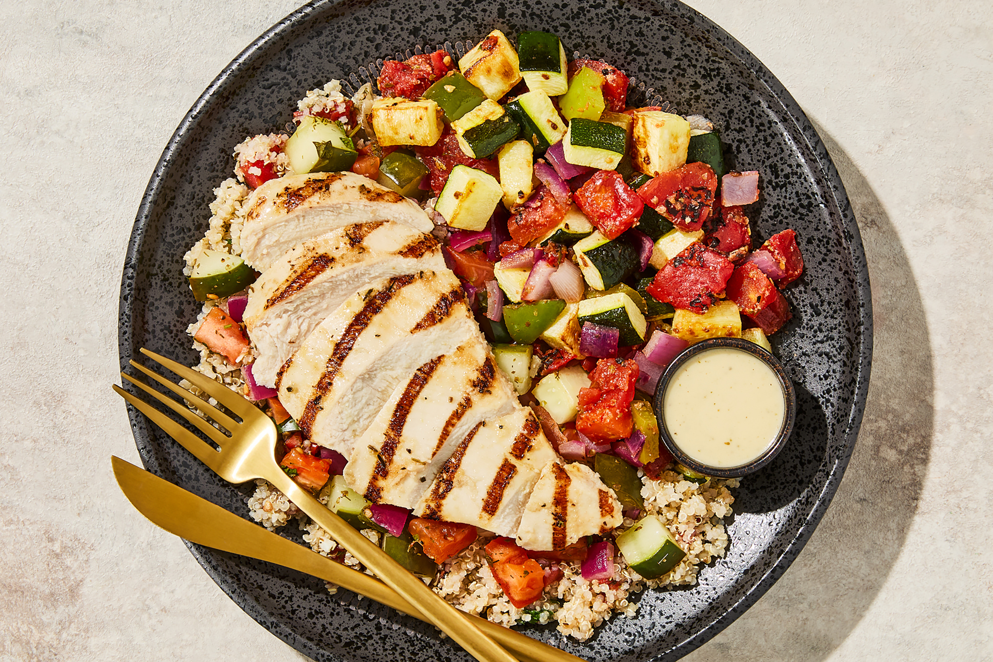 Mykonos-Style Chicken & Quinoa Bowl