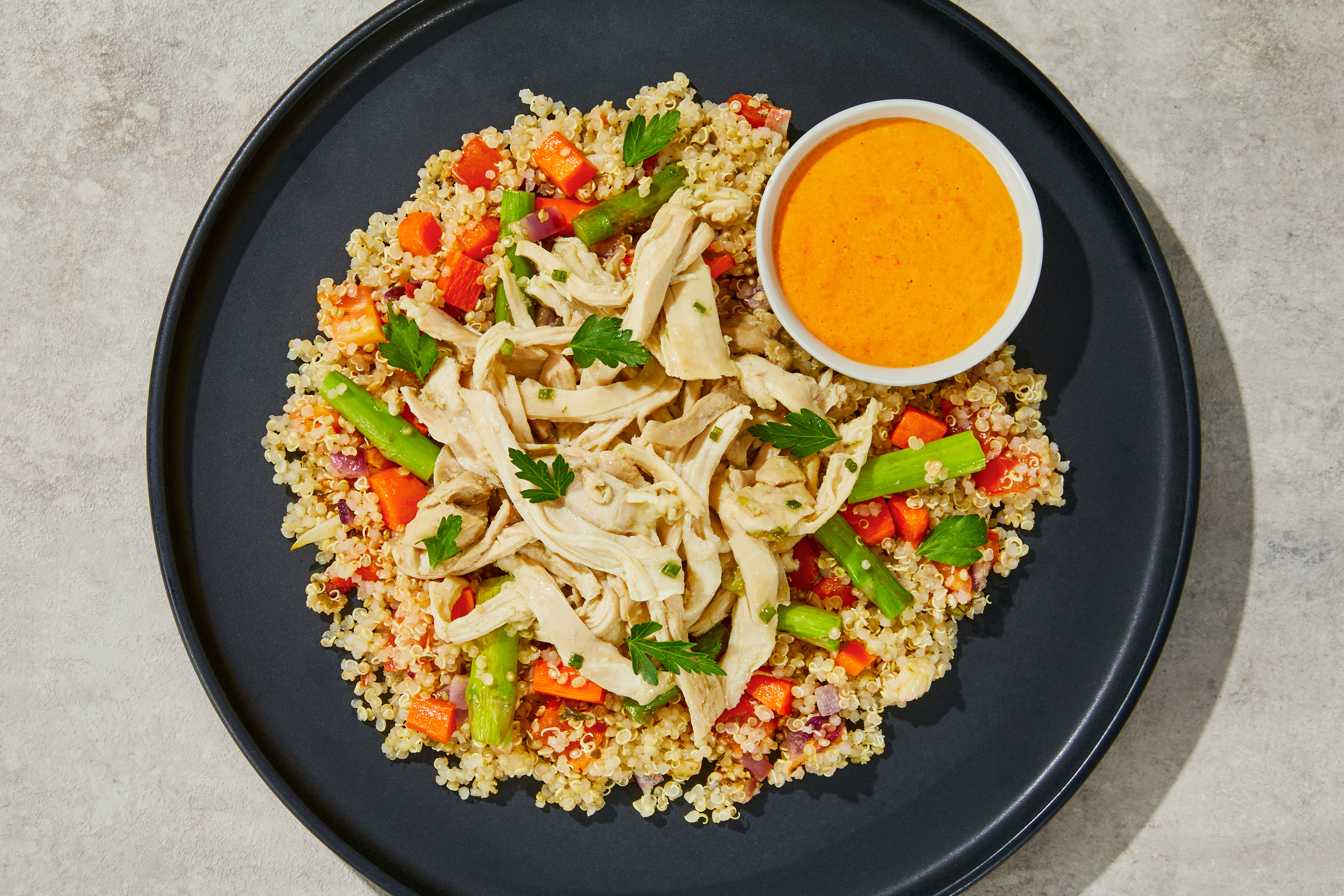 Tomato Quinoa Chicken Thighs