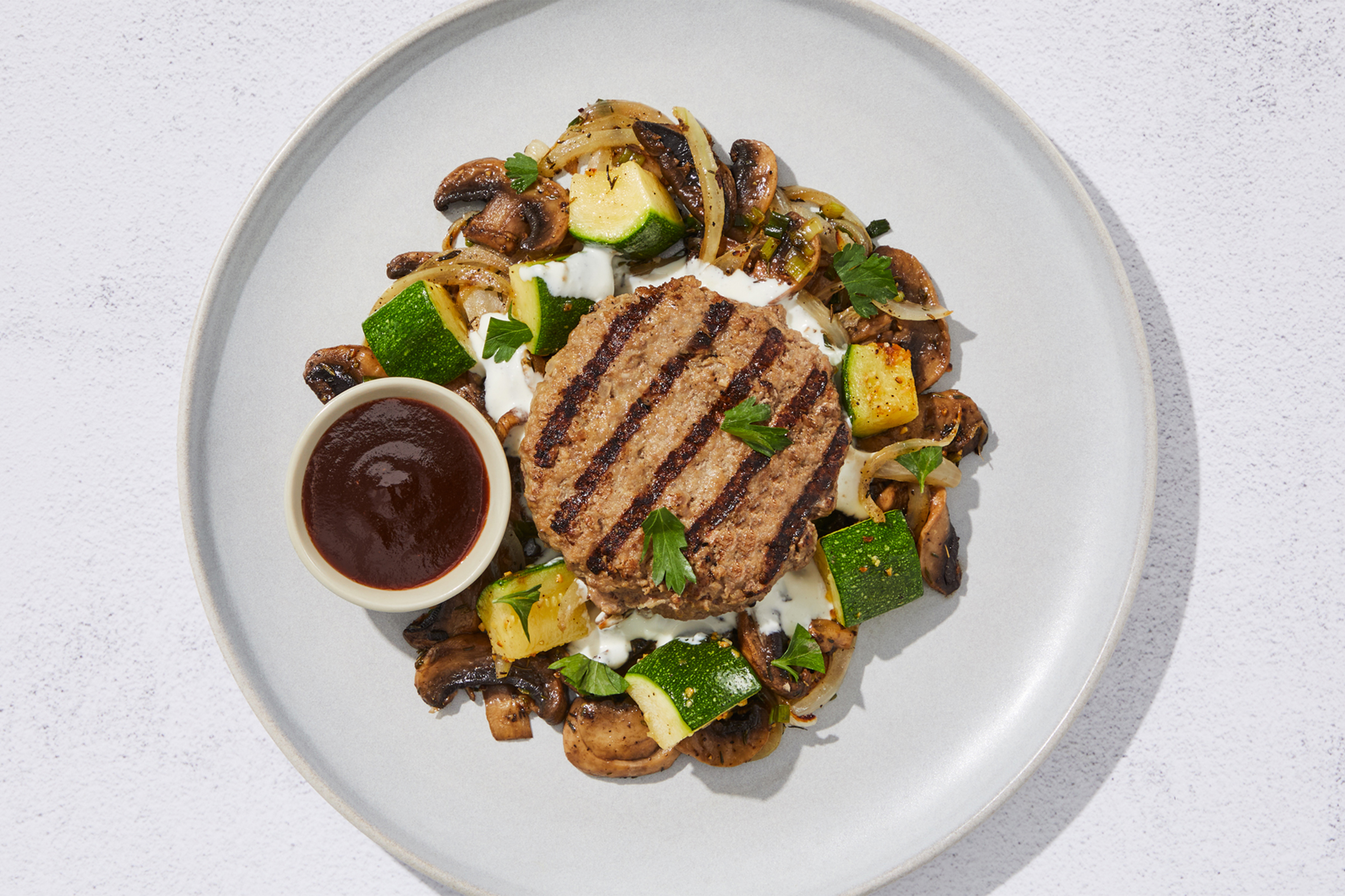 Monterey Jack Burger & BBQ Sauce